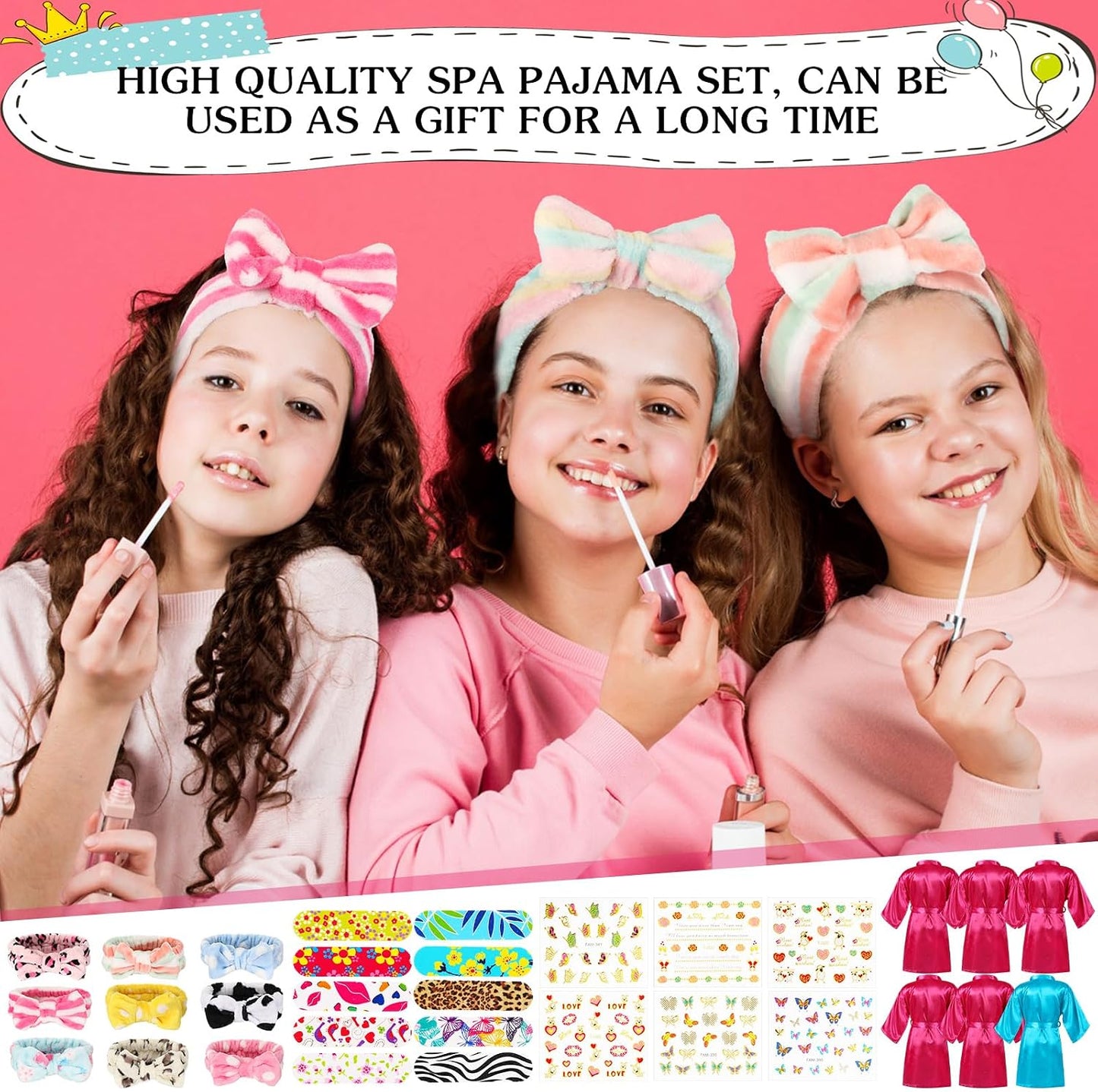 Suhine Juego de 6 juegos de spa para niñas, suministros para fiesta...