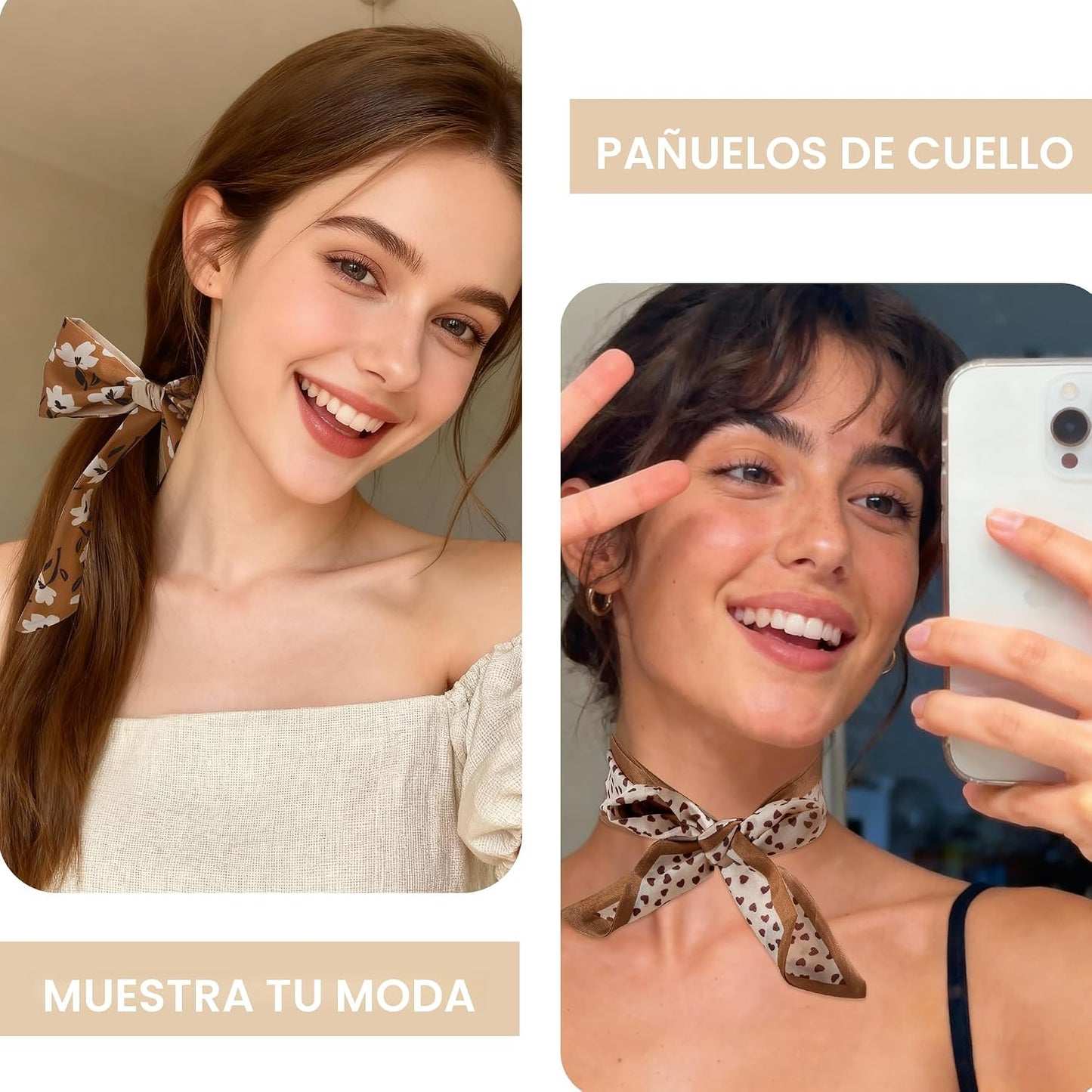 ZXZH Paquete de 6 bufandas de moda para mujer, pañuelo versátil boh...