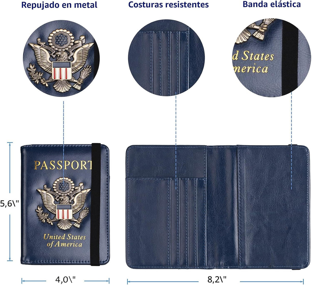 TOURSUIT Soporte para pasaporte con bloqueo RFID, billetera de viaj...