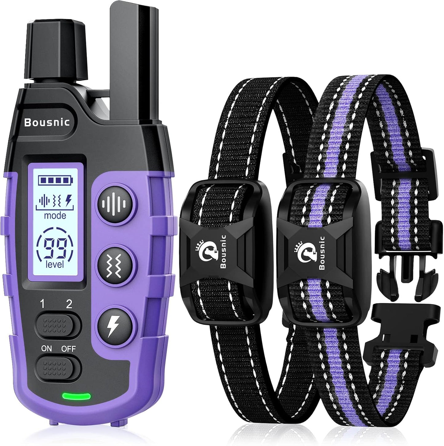 Bousnic Collar de choque para perros 2 perros (5-120Lbs) - Collar d...