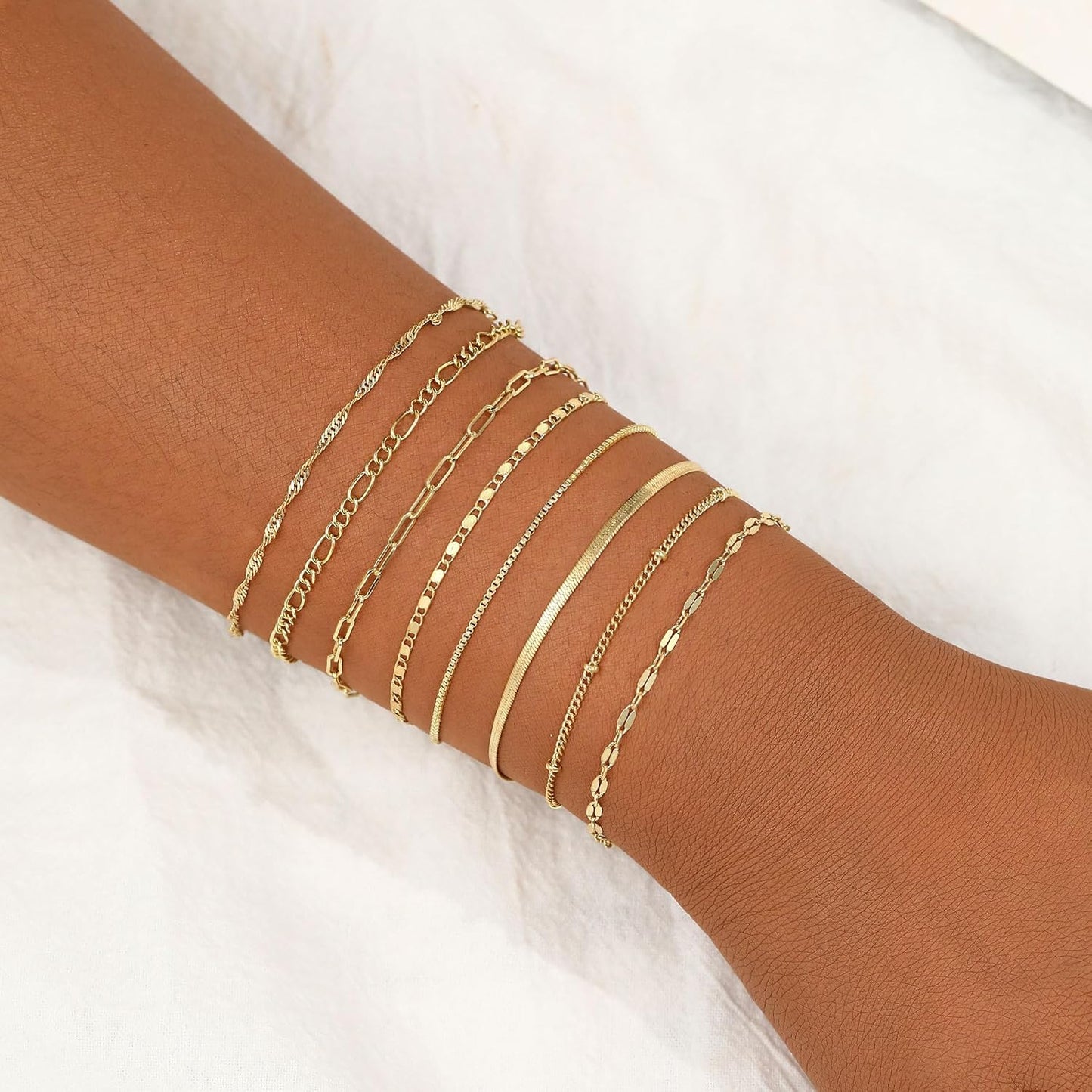 BERISO Pulseras de oro para mujer, elegante pulsera ajustable chapa...