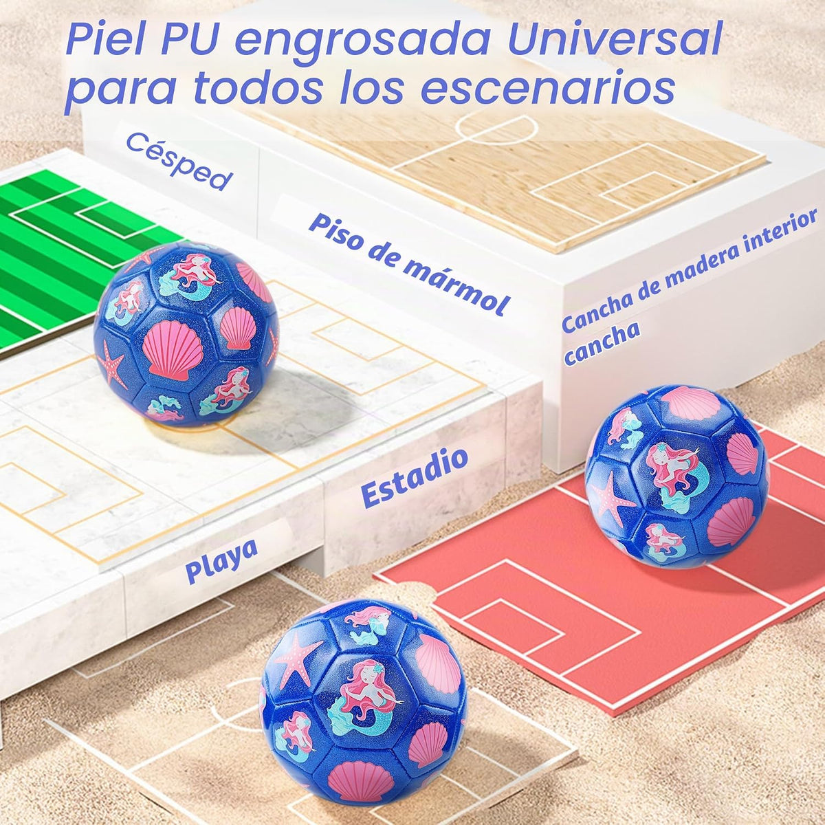 Balones de fútbol Champhox talla 3 para niñas y niños pequeños de 3...