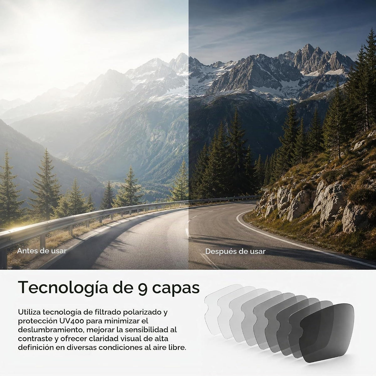 Paquete de 3 gafas de sol deportivas polarizadas para hombre, gafas...