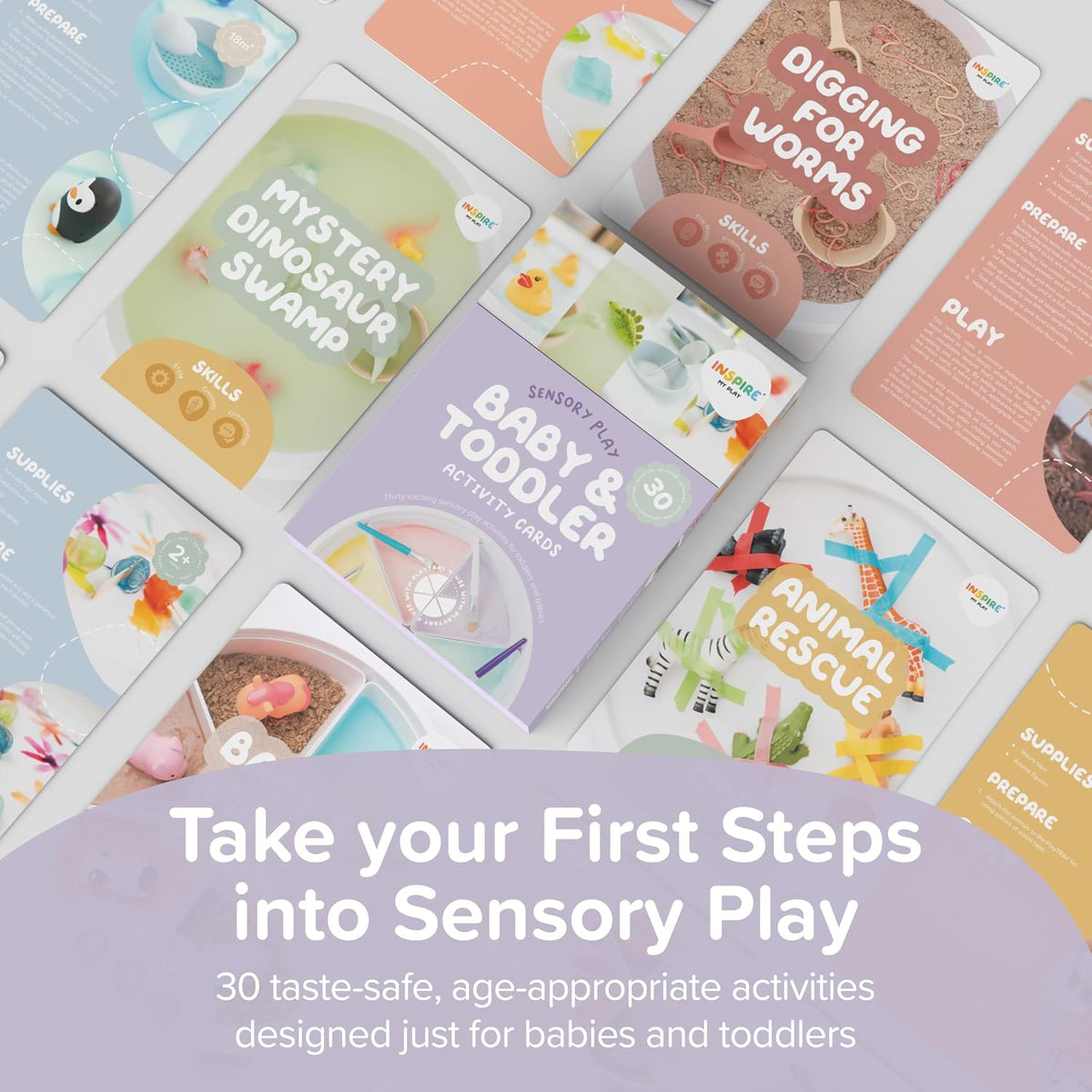 30 tarjetas de actividades sensoriales para bebés de 6 a 24 meses |...