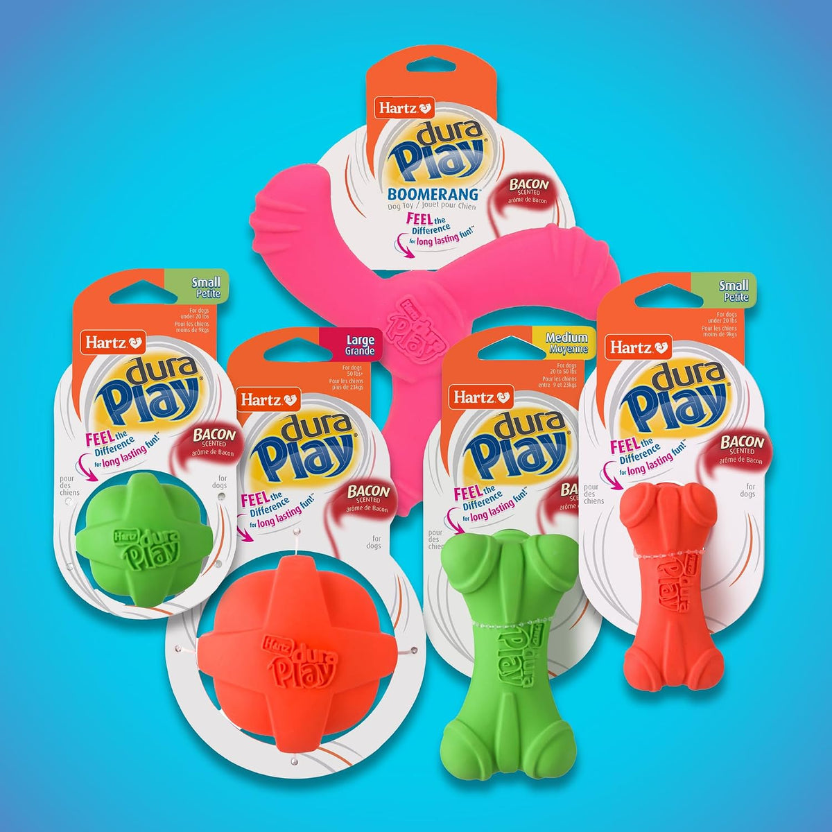 Hartz DuraPlay Hueso Juguete de Látex Chirriante para Perros de Raz...