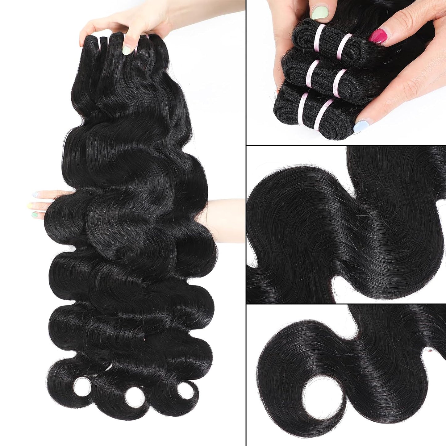 Manojos de Cabello Humano Indio Crudo 15A Ondulado Body Wave, Cabel...