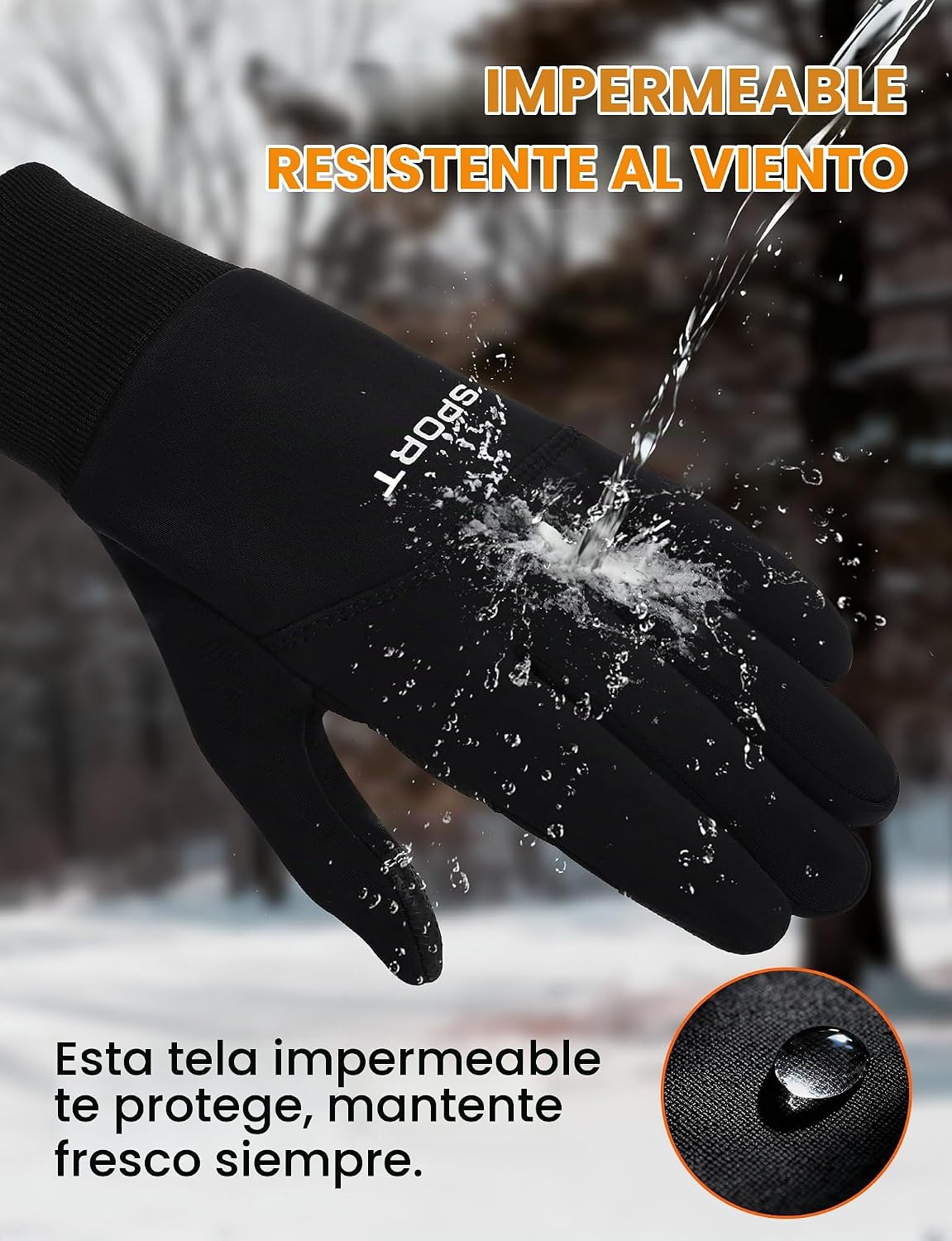 AURUZA Guantes de ciclismo para hombre, para invierno, clima frío,...