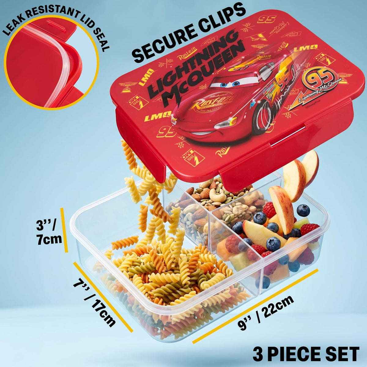 Get Trend Disney Cars Lightning McQueen Bolsa de almuerzo, caja Ben...