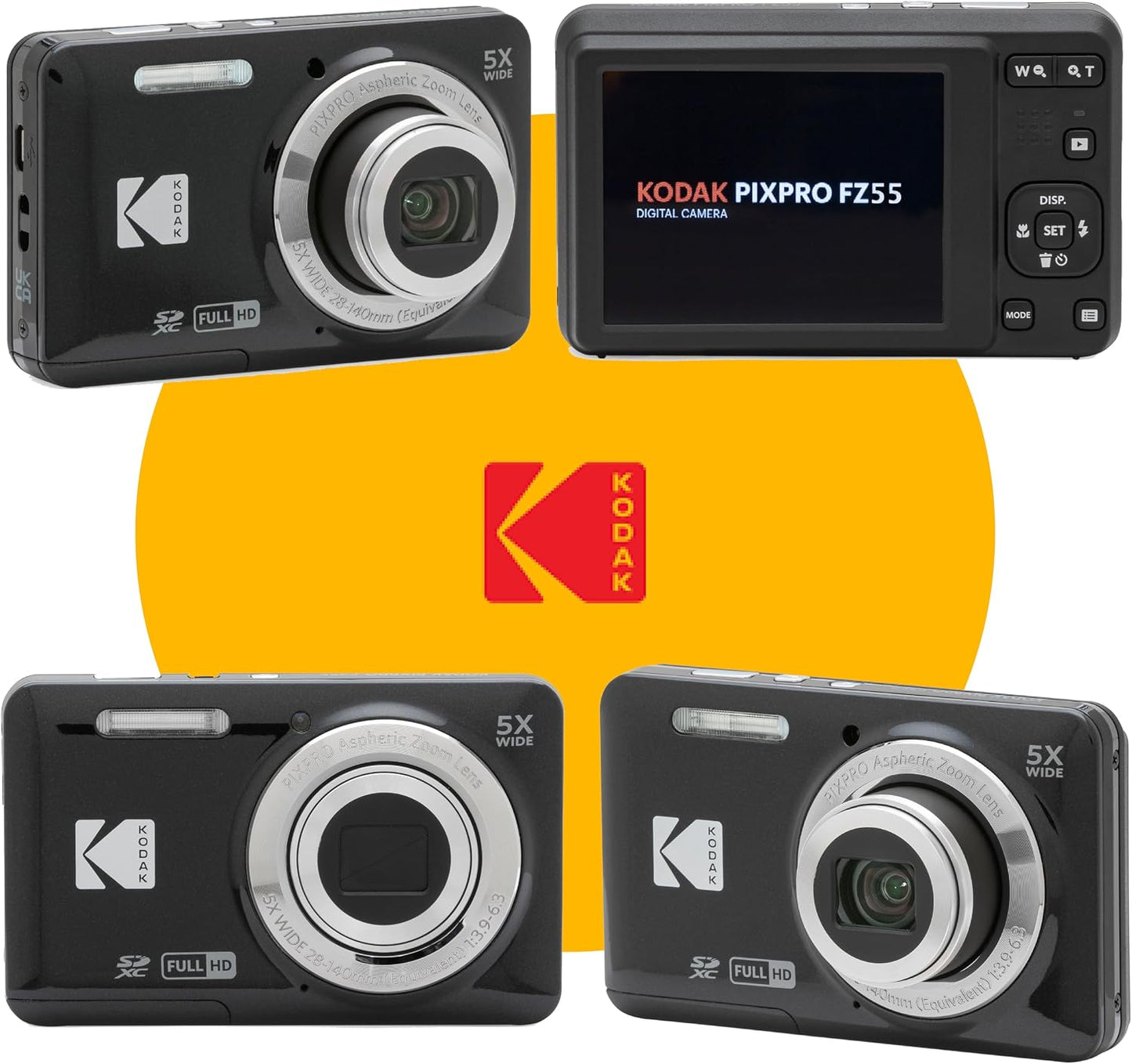 KODAK PIXPRO FZ55 - Cámara digital de 16 Mp de punto y disparo, zoo...