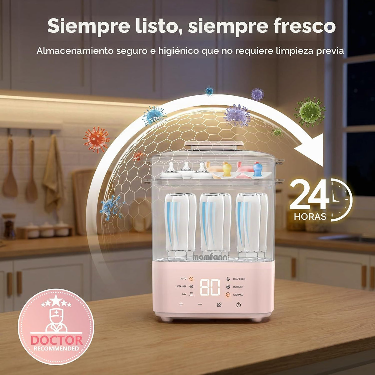 MOMFANN Esterilizador y secador de biberones para biberones, chupet...