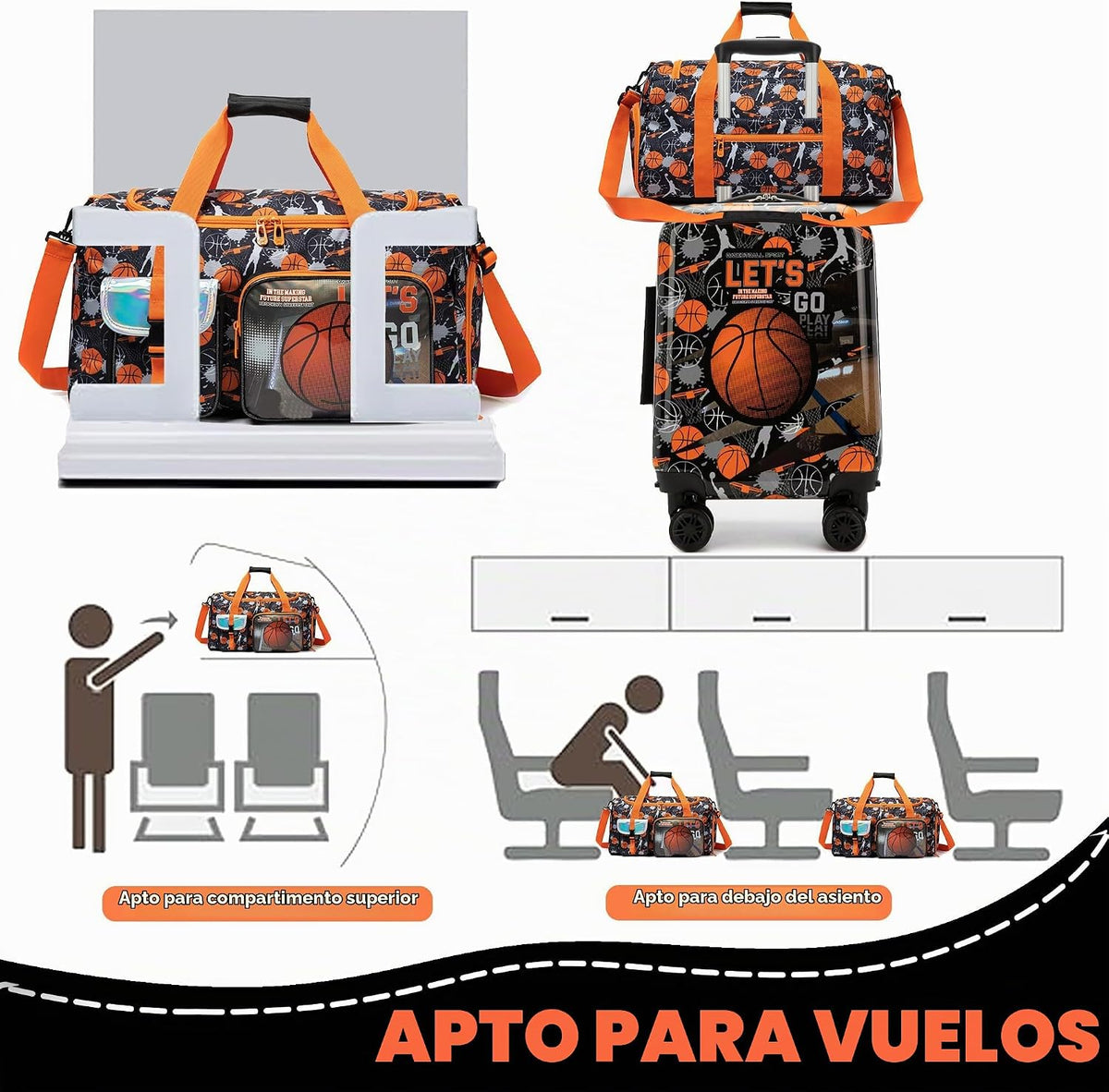 Inprof Juego de maletas para niños, 3 piezas, equipaje rígido de 16...