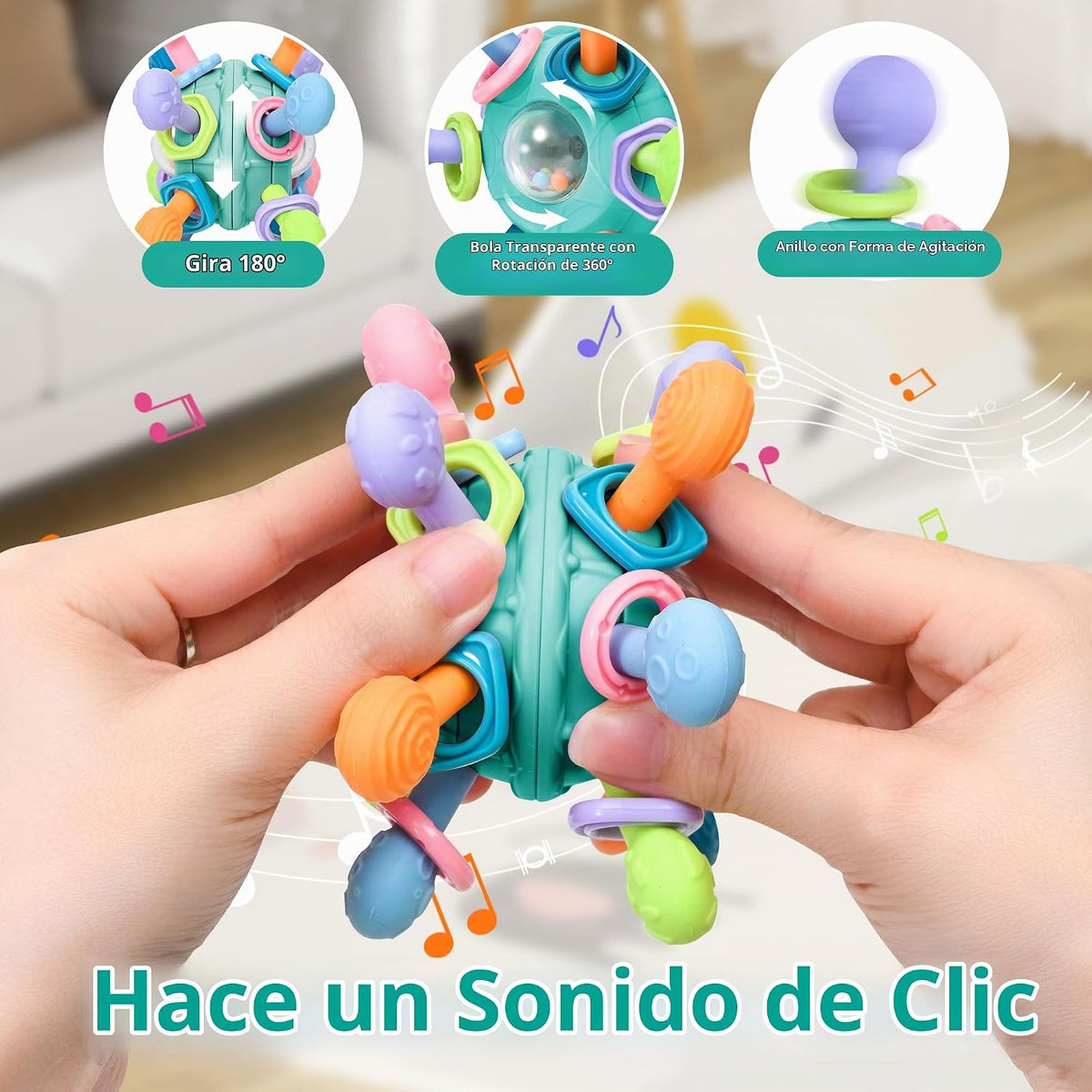 Juguetes de dentición Montessori para bebés de 0-6 y 6-12 meses, ju...