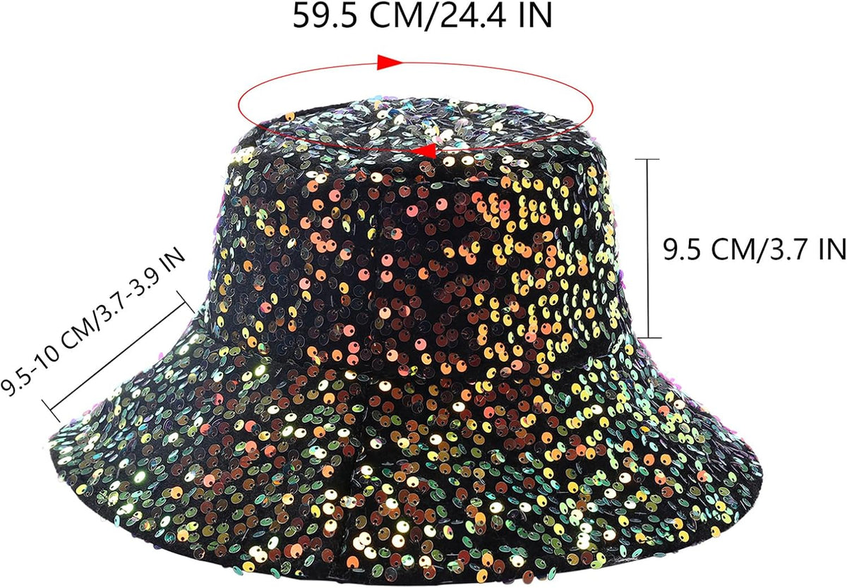 MILAKOO Sombrero de pescador con purpurina brillante con diamantes...