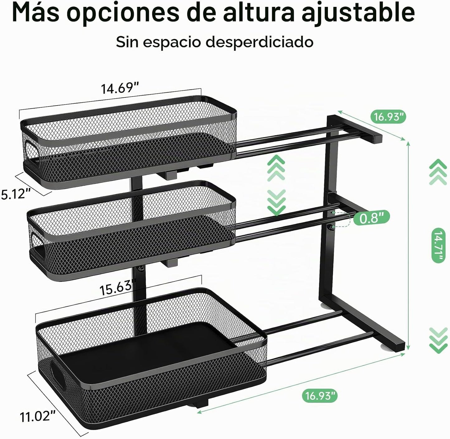 MeiChaoMeiJia Organizador para debajo del fregadero | Altura ajusta...