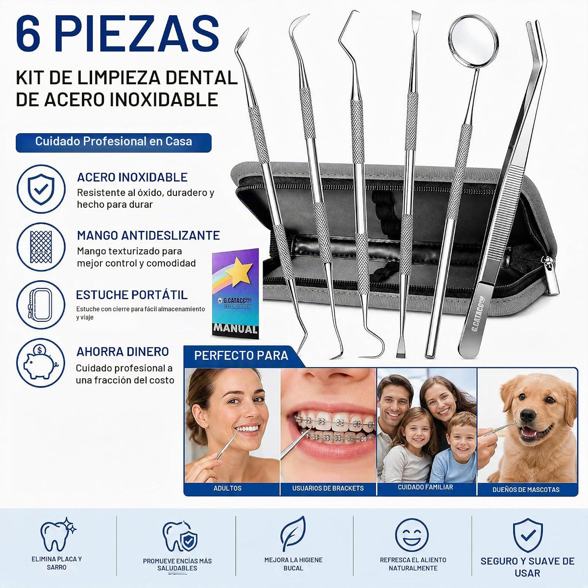 G.CATACC Herramientas dentales, herramientas dentales de limpieza d...