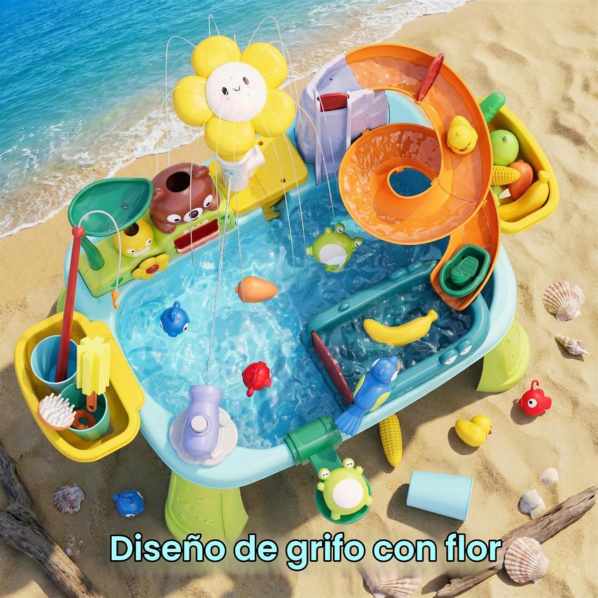Juguetes de mesa de arena y agua para niños pequeños, fregadero de...