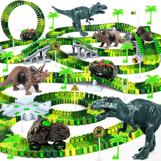 Juguetes de dinosaurio para niños de 3 a 5 años, juego de pista de...