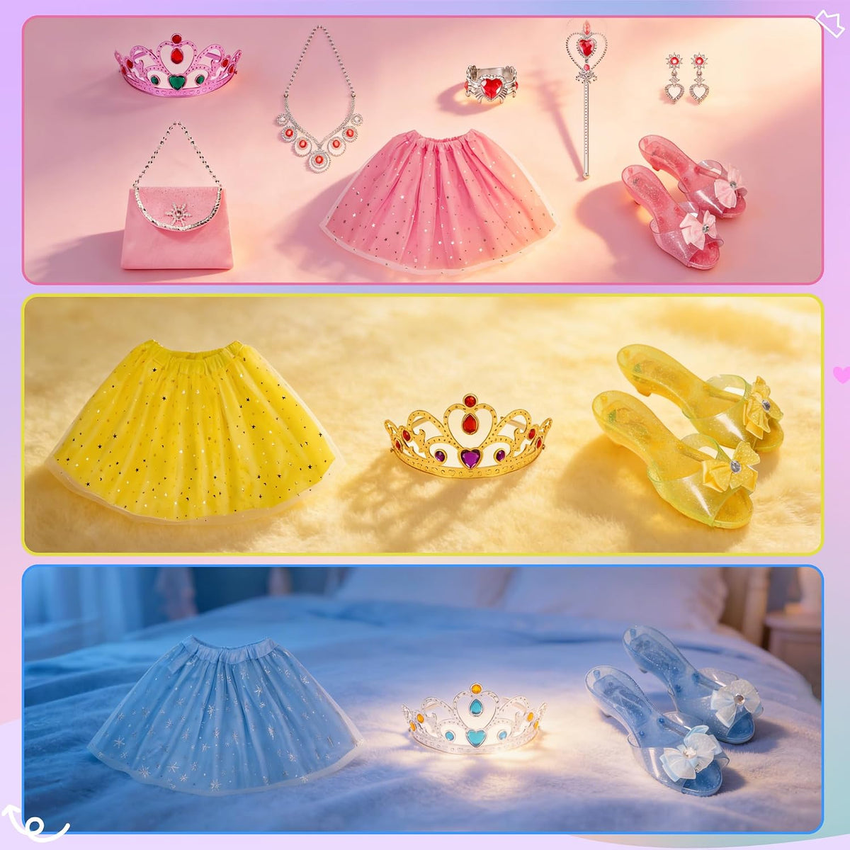 Conjunto de vestir de princesa Meland para niñas de 3 a 6 años con...