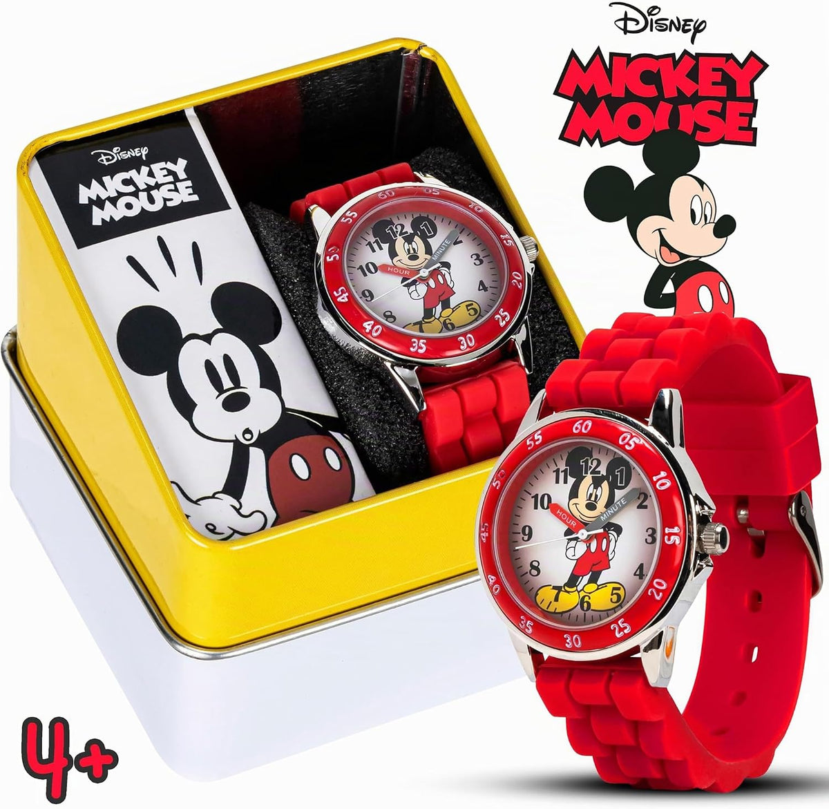 Reloj analógico para niños Mickey Mouse de Accutime, esfera de fáci...
