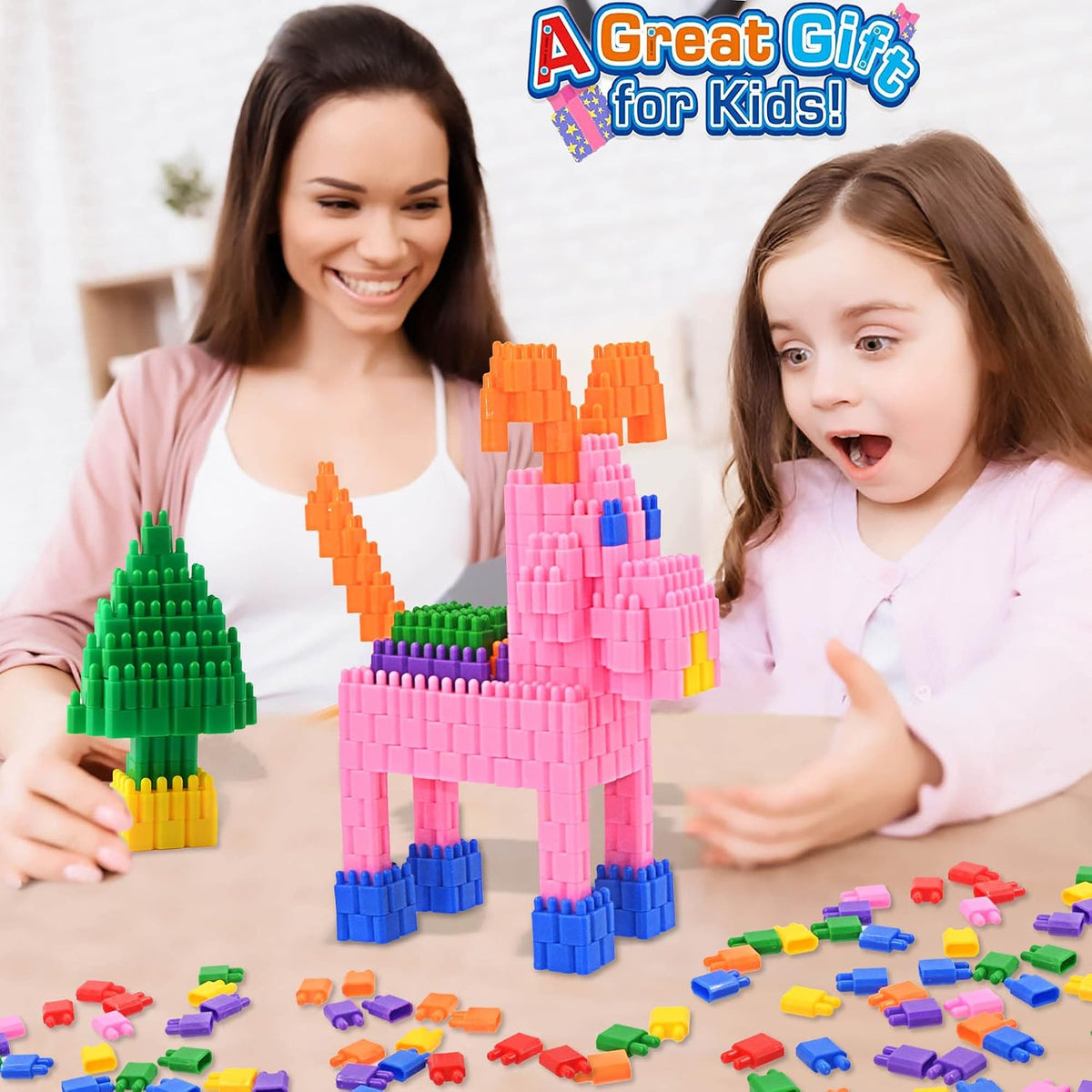 FUBAODA Niños Juego de 600 piezas de bloques de construcción - Jueg...