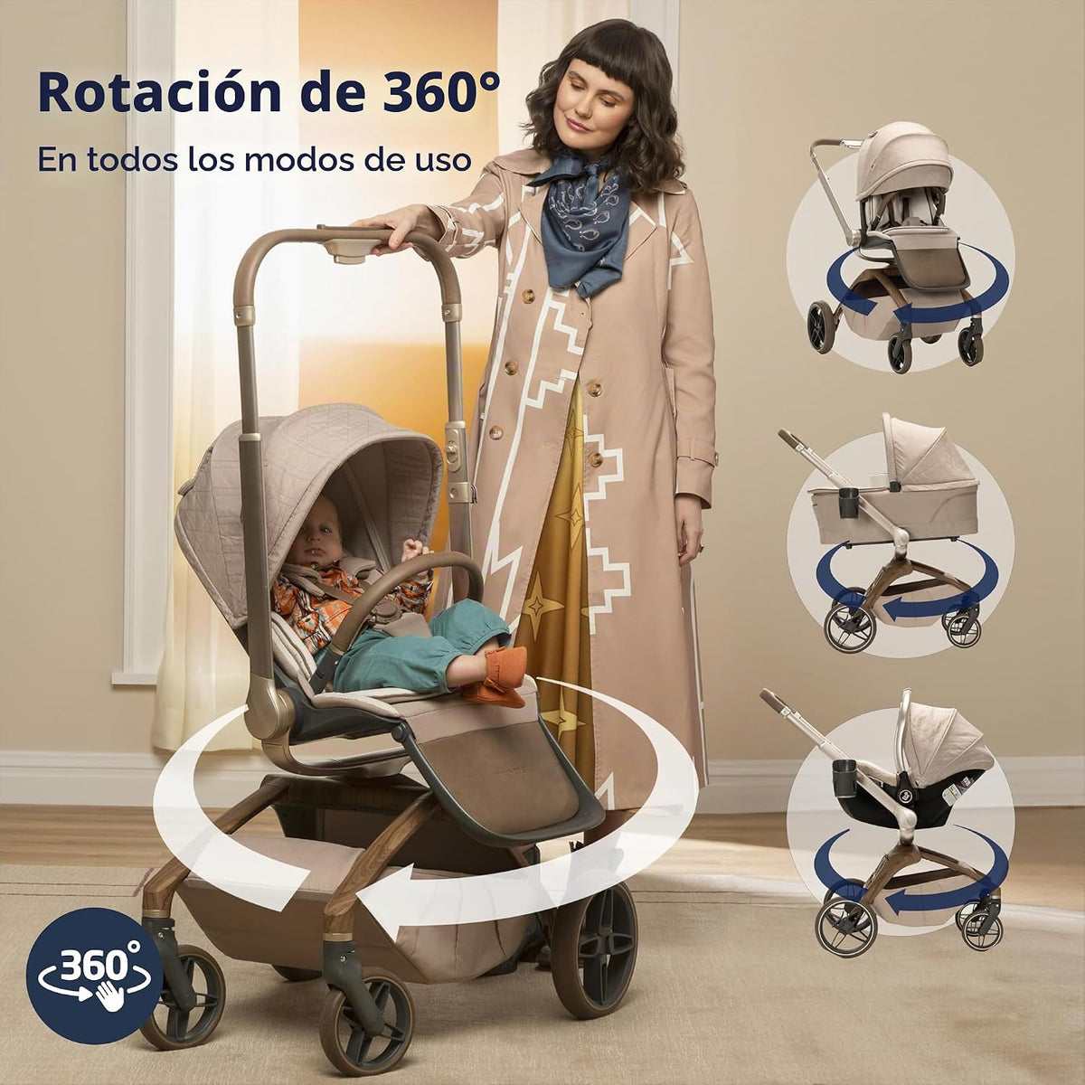 Maxi-Cosi Tana 360 - Cochecito modular giratorio, cochecito y asien...