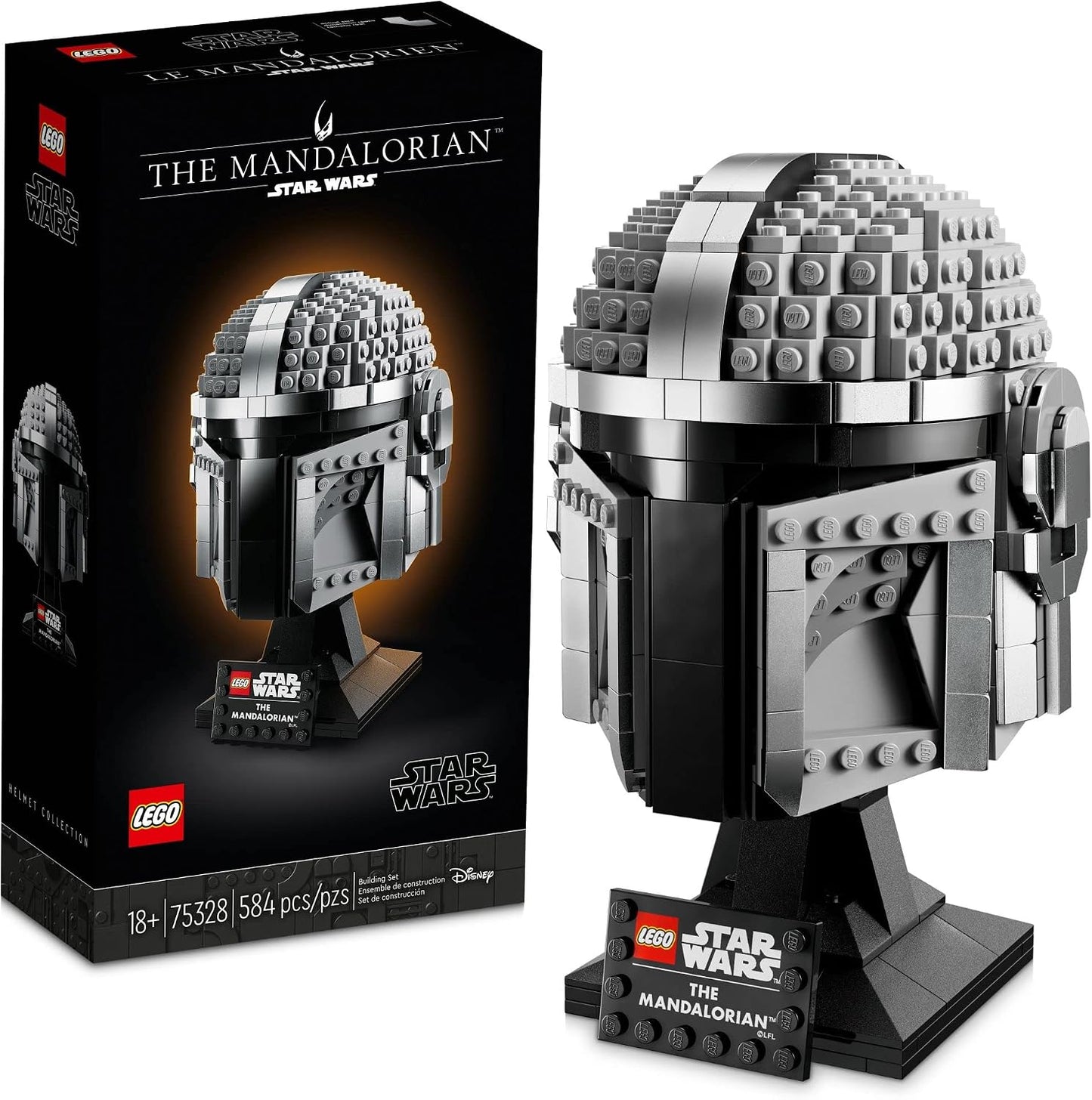 LEGO Star Wars The Mandalorian Helmet 75328 Kit de modelo para cons...