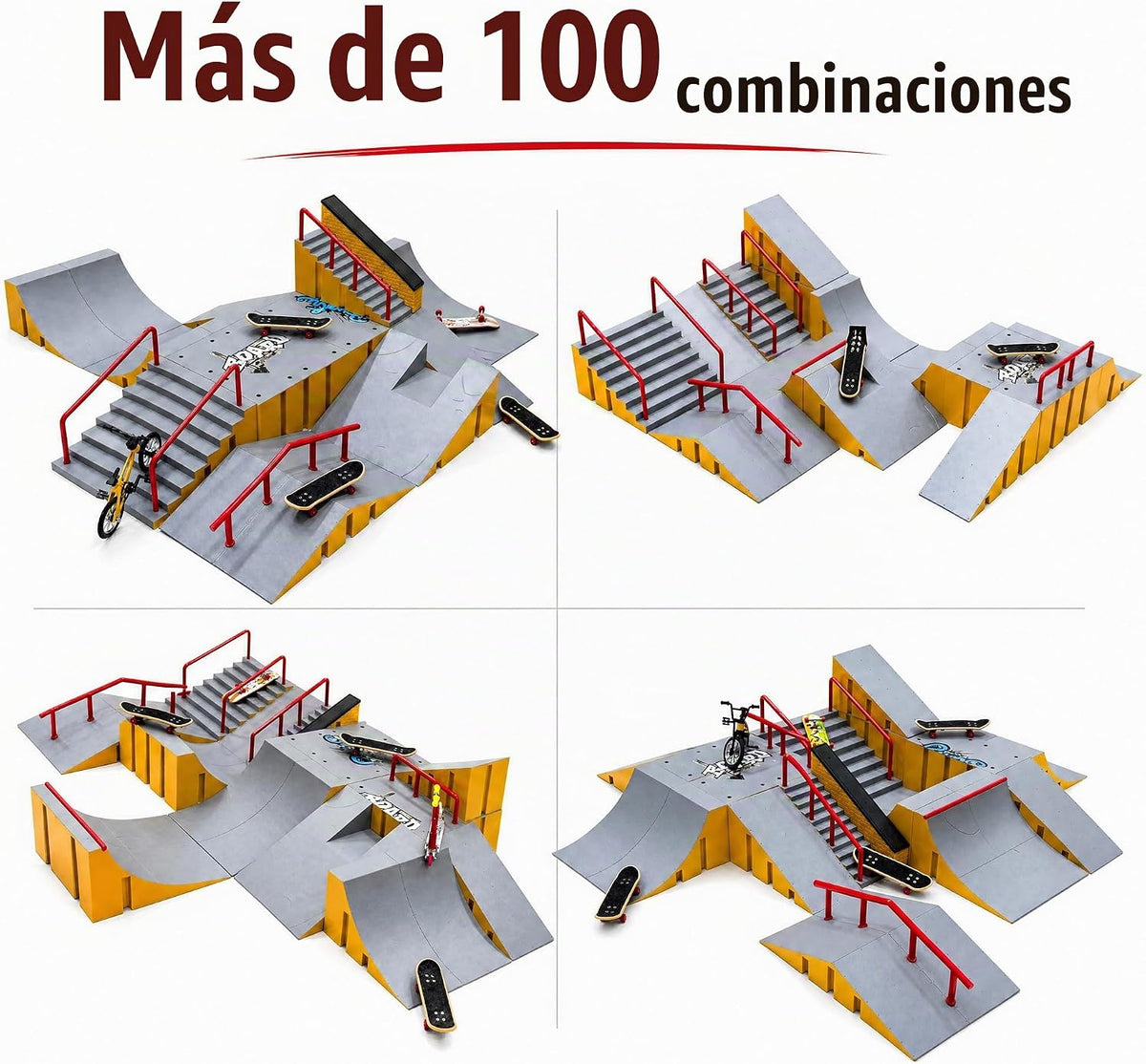 Juego de juguetes 14 en 1 para niños con 8 patinetas y bicicleta |...