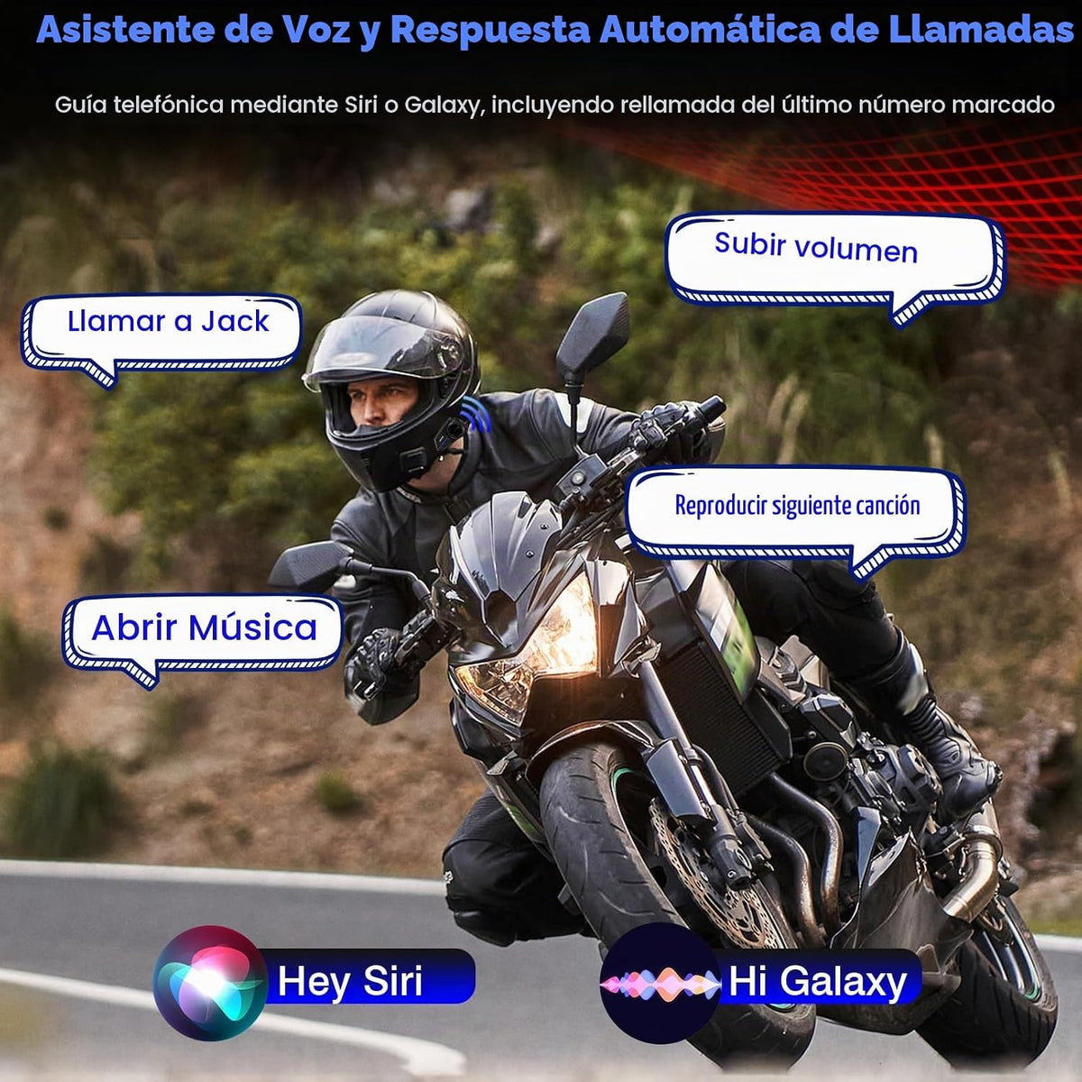 ZOVTIX Auriculares para casco de motocicleta, sistema de comunicaci...