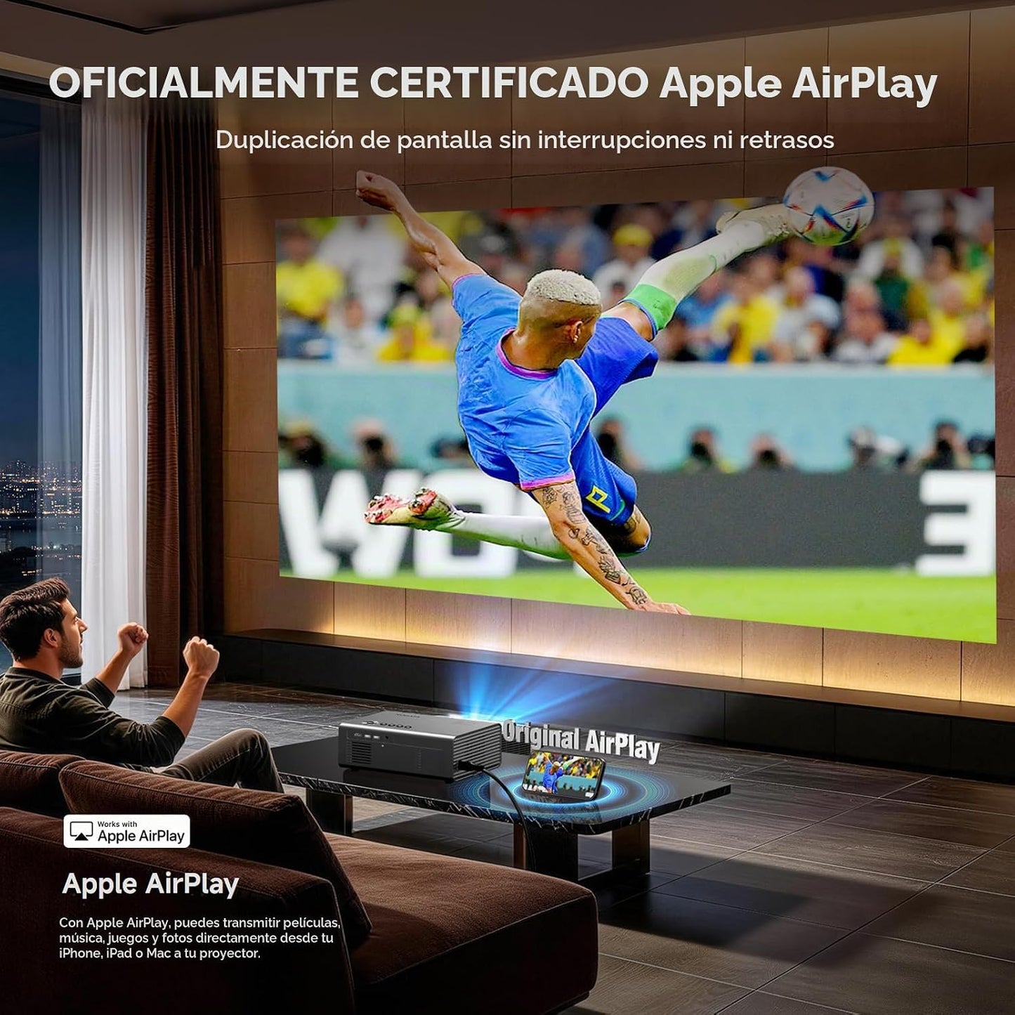 Proyector 4K con VIDAA Smart OS AI Auto Focus 60W Dolby Home Theate...