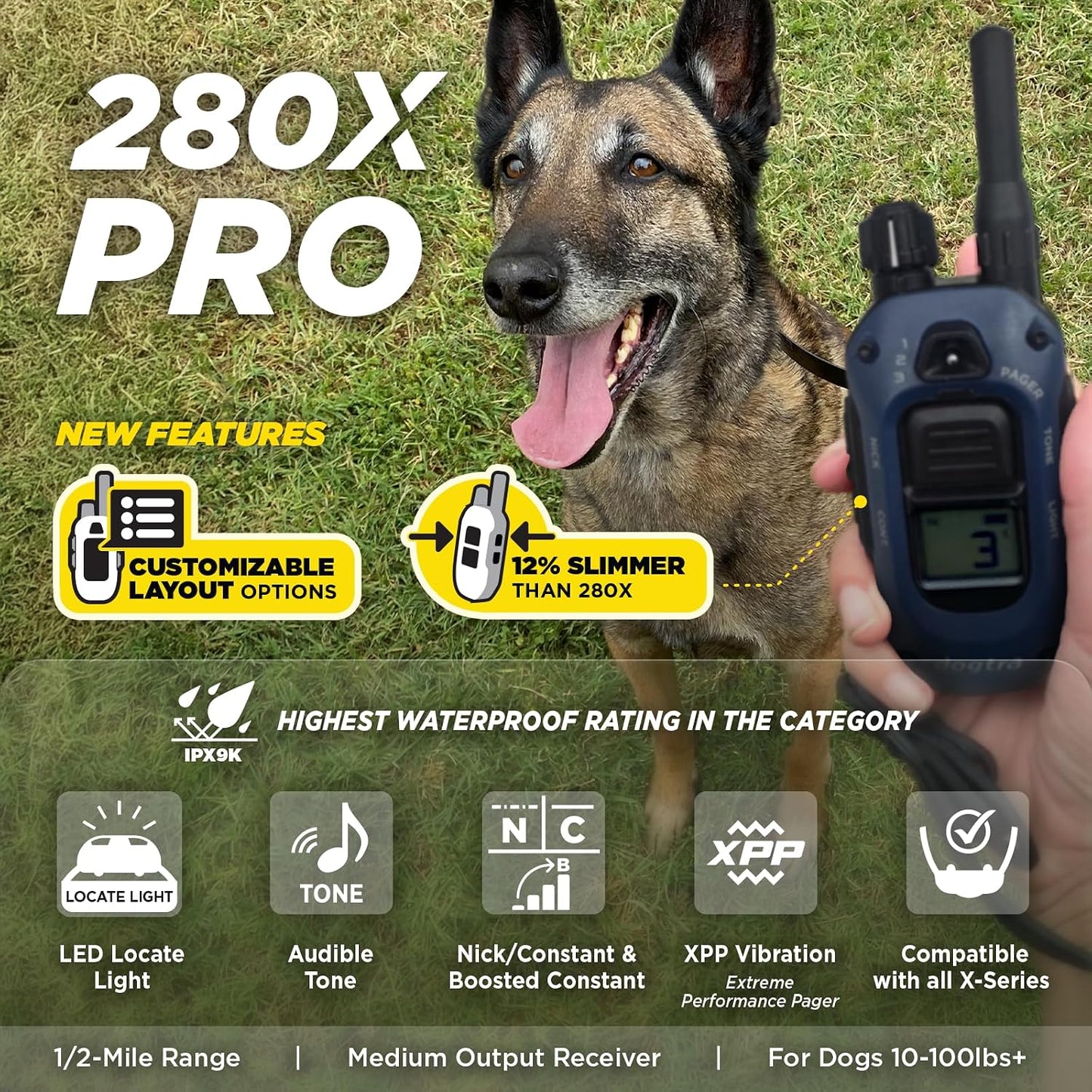 Dogtra 280X PRO E-Collar con mando a distancia [Nueva edición] 3 mo...