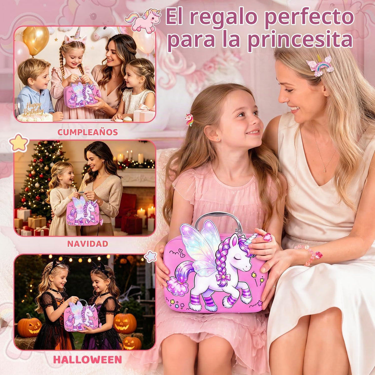 Hoholoop Kids Pretend Set de maquillaje para niños pequeños, maquil...