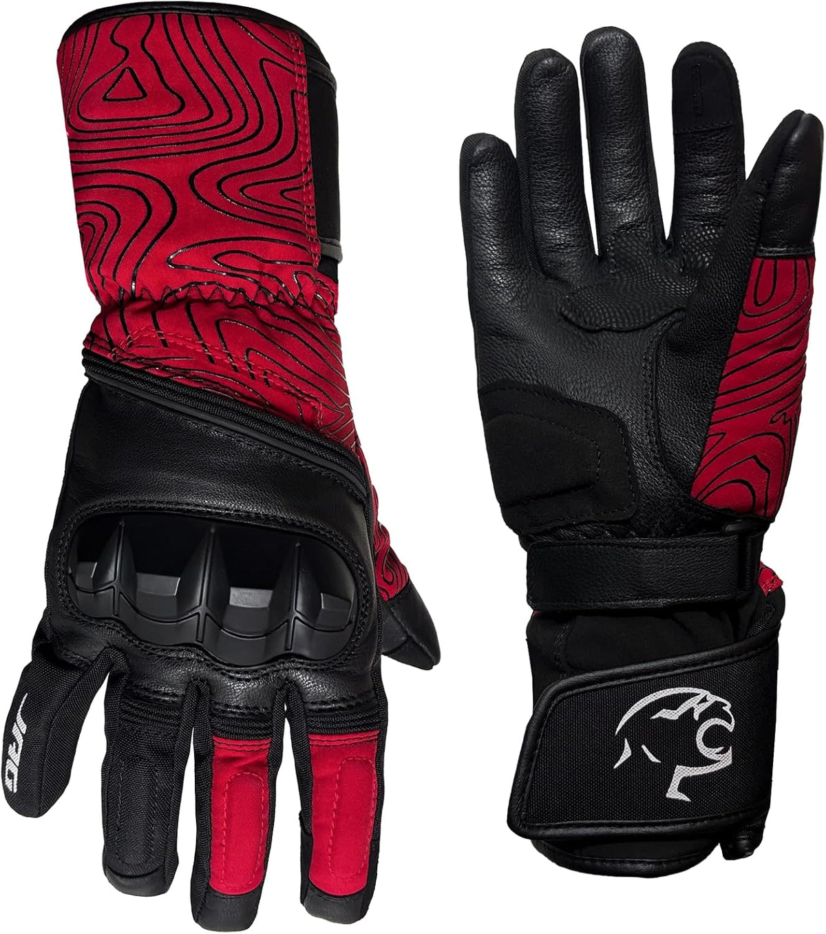 PUNTA. Guantes de moto de cuero de invierno para hombre, guantes co...