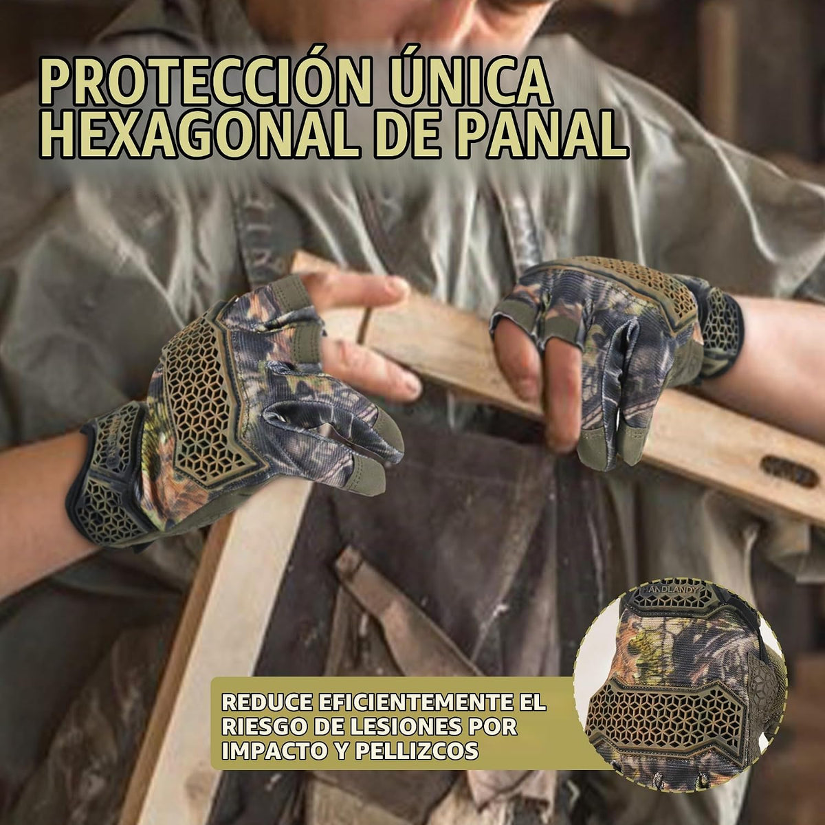 AIGEVTURE Guantes tácticos sin dedos para moto, bicicleta, escalada...