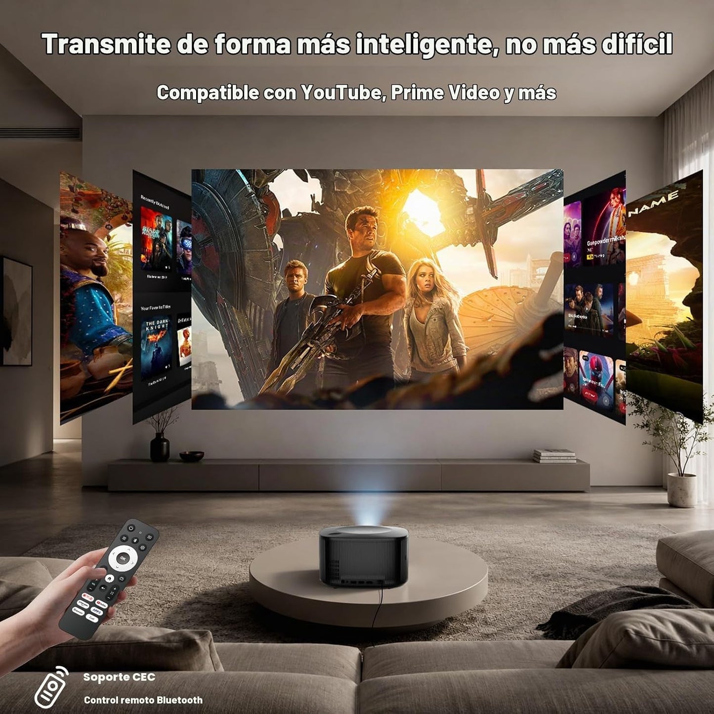 ONOAYO Proyector para exteriores 4K con audio Dolby de 60 W y aplic...