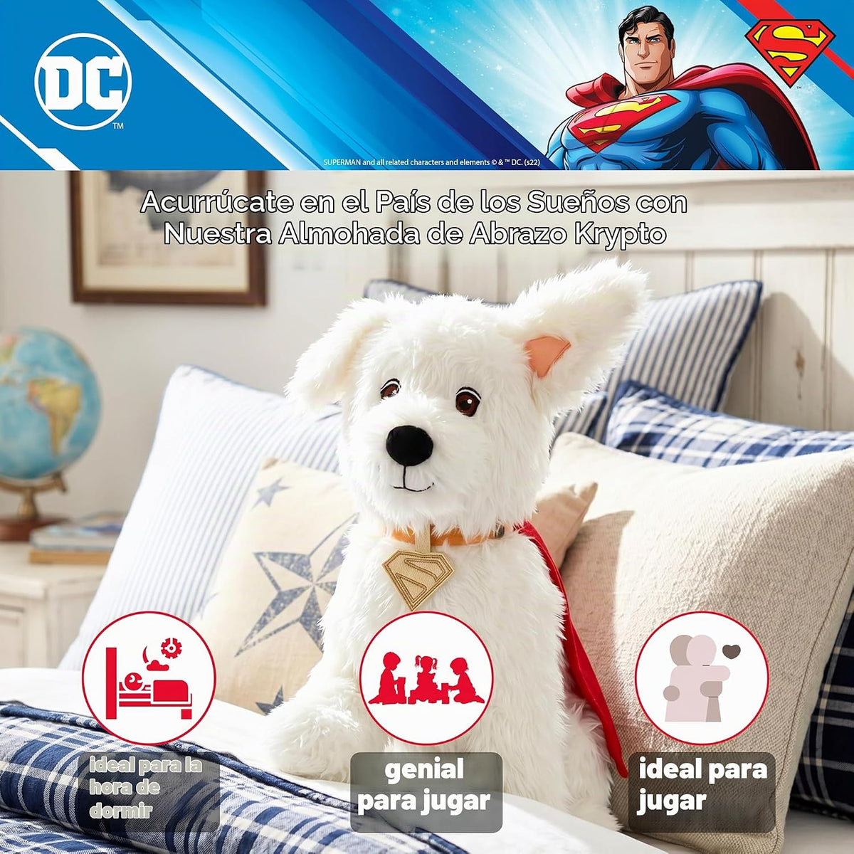 Krypto Superman DC Comics - Ropa de cama para niños, muy suave, aco...