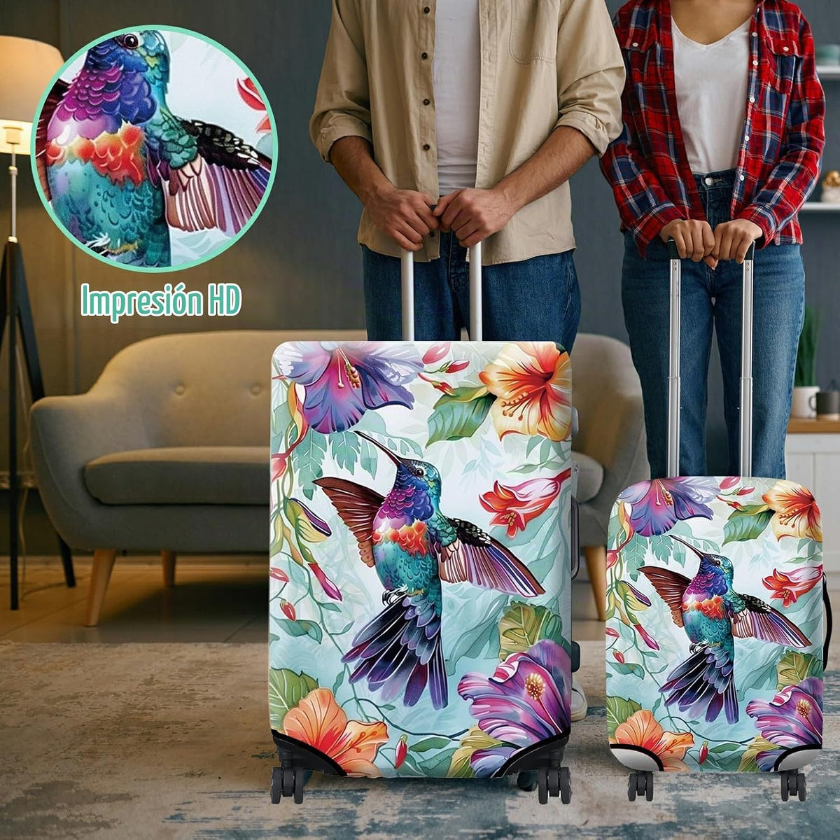 BWEGRHE Funda protectora de maleta más 1 etiqueta de equipaje adecu...