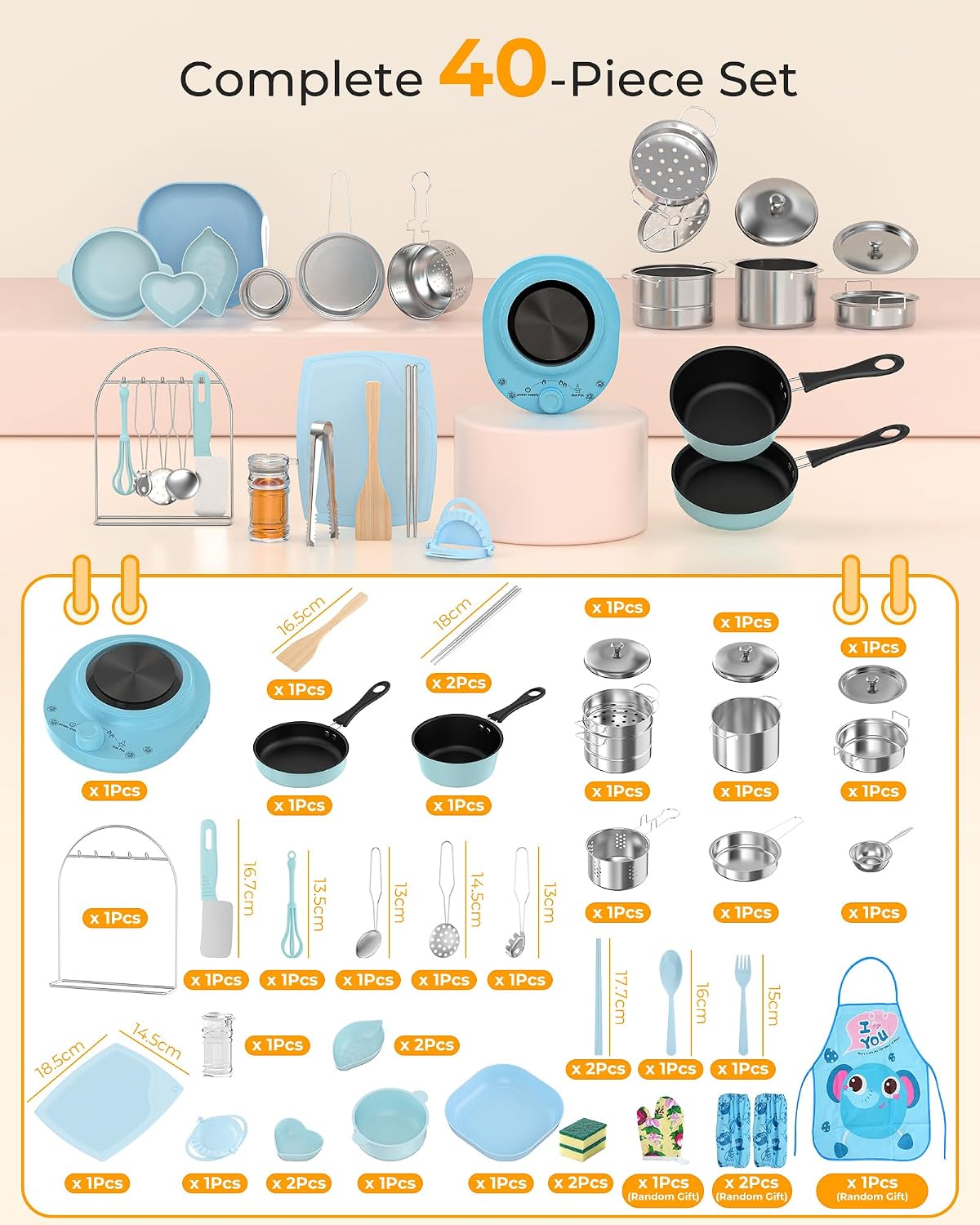 Gotoofun Juegos de Cocina para Niños Reales, Mini Herramientas Mont...