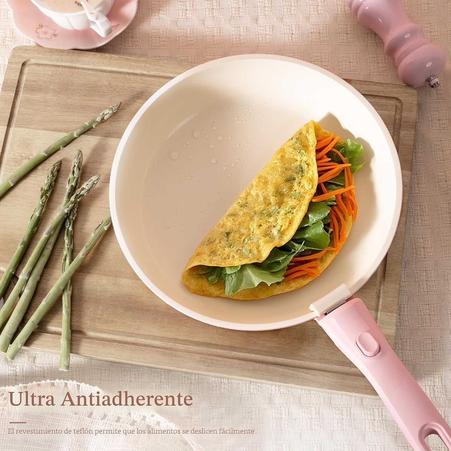 Astercook Juego de 21 ollas y sartenes antiadherentes, juego de ute...