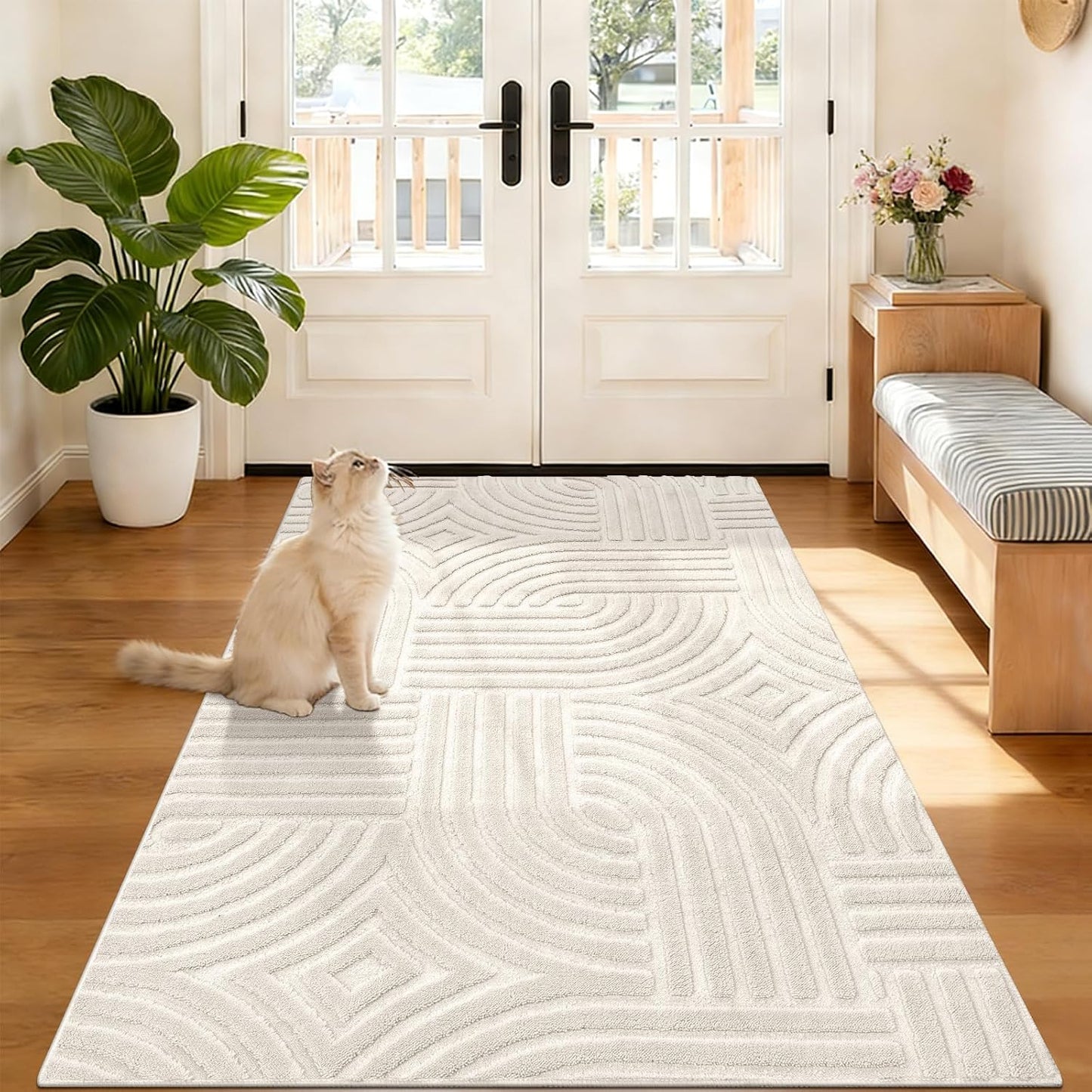Pauwer Alfombras lavables para sala de estar, de 3 x 5 pies, modern...