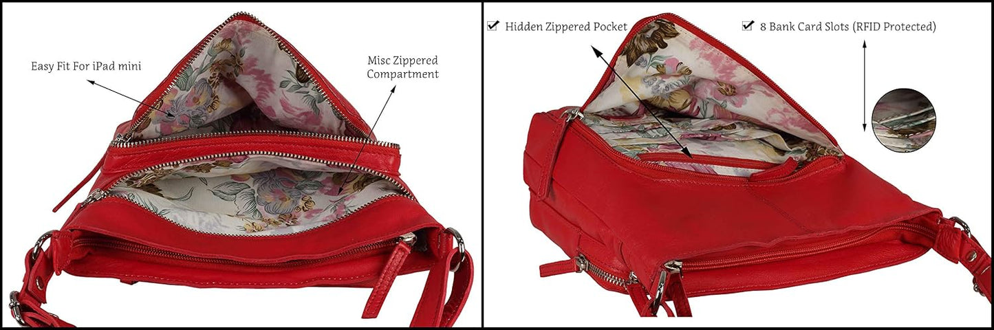 Mou Meraki Bolso cruzado de cuero genuino y bolsos - Bolso cruzado...