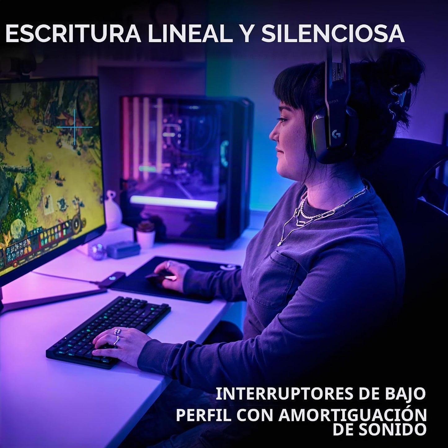 Logitech G515 Lightspeed TKL Teclado inalámbrico para juegos (linea...