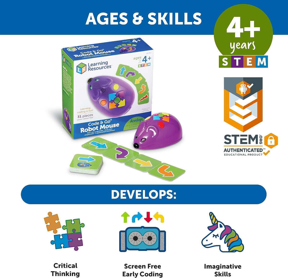 Juego de actividades Learning Resources con robot de ratón Code &am...