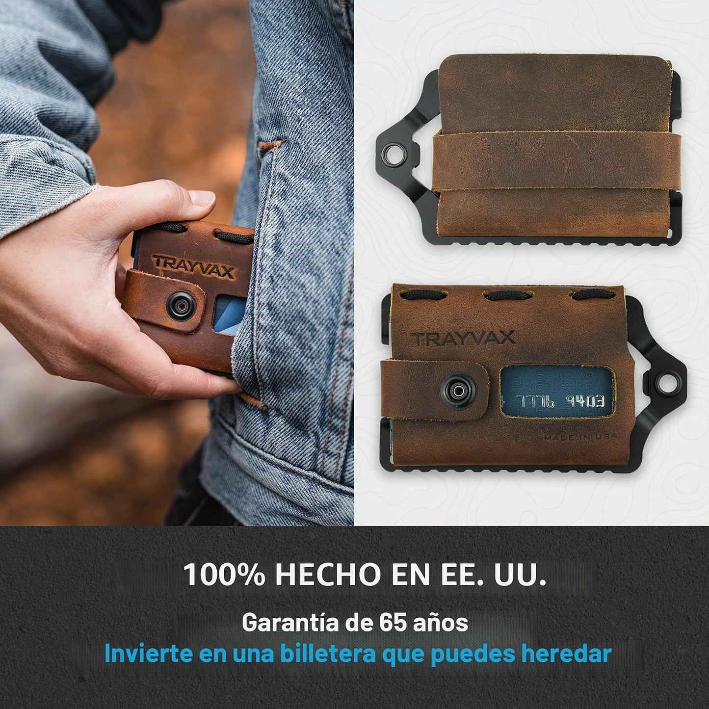 Trayvax Element Wallet, RFID bolsillo frontal para tarjetas de créd...
