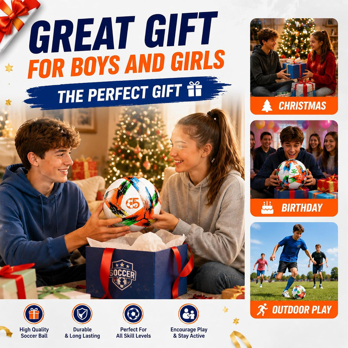 Innotoys Balón de fútbol tamaño 5, tamaño 4, tamaño 3, desinflado,...