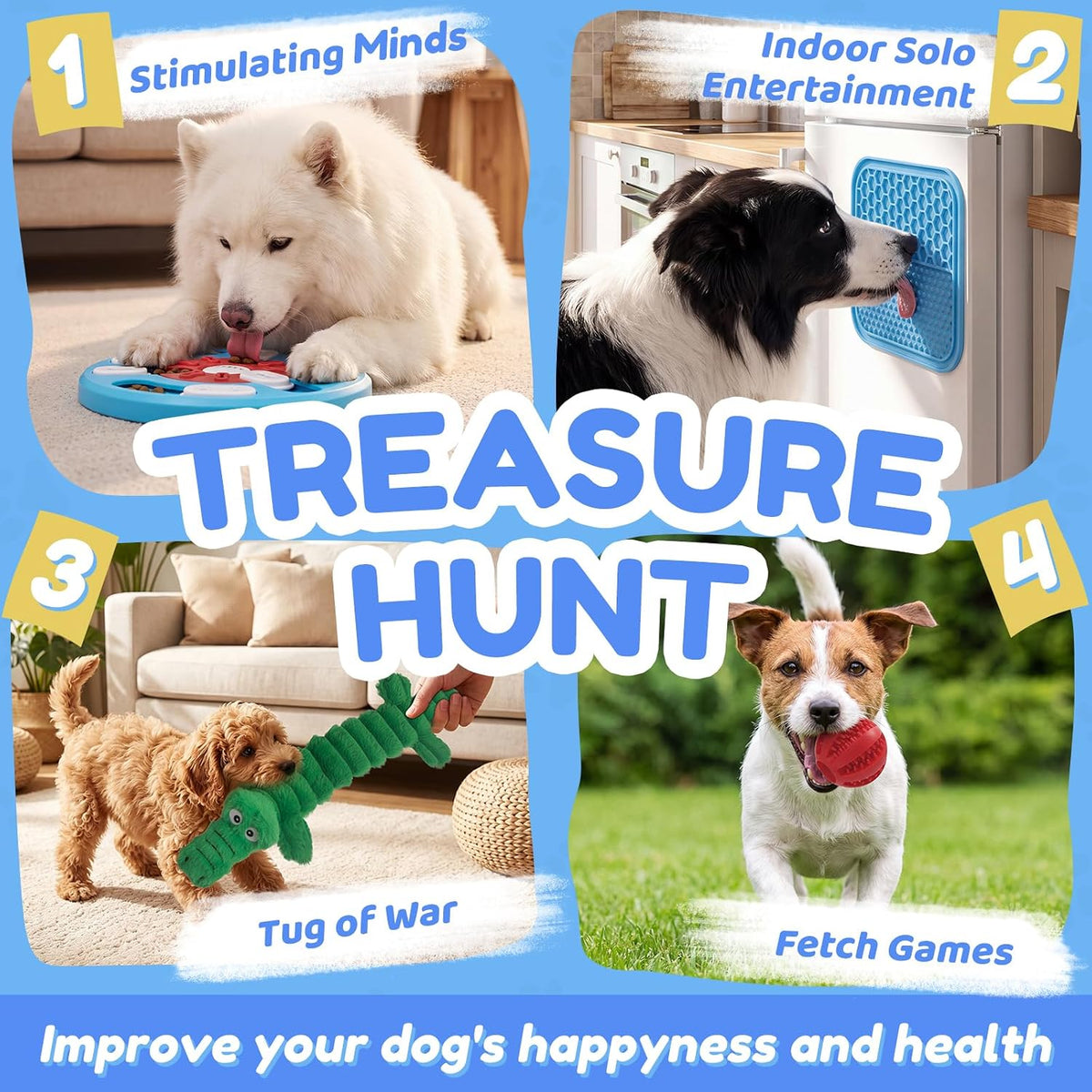 IVEETTY Rompecabezas para perros de 10 piezas para aburrimiento, ju...