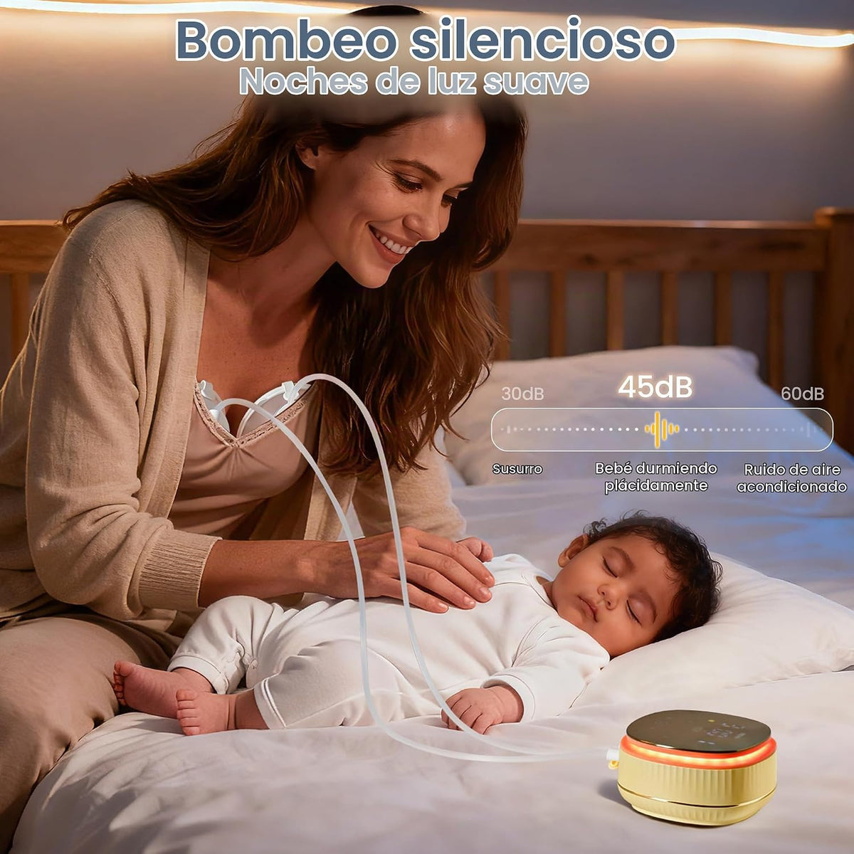 Lucina - Extractor de leche portátil, 4400 mAh, grado hospitalario,...