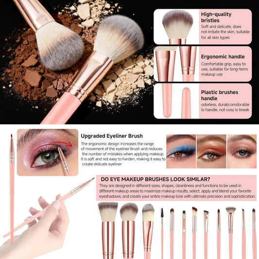 CLRDZN Juego de 70 brochas de maquillaje, juego de brochas de maqui...