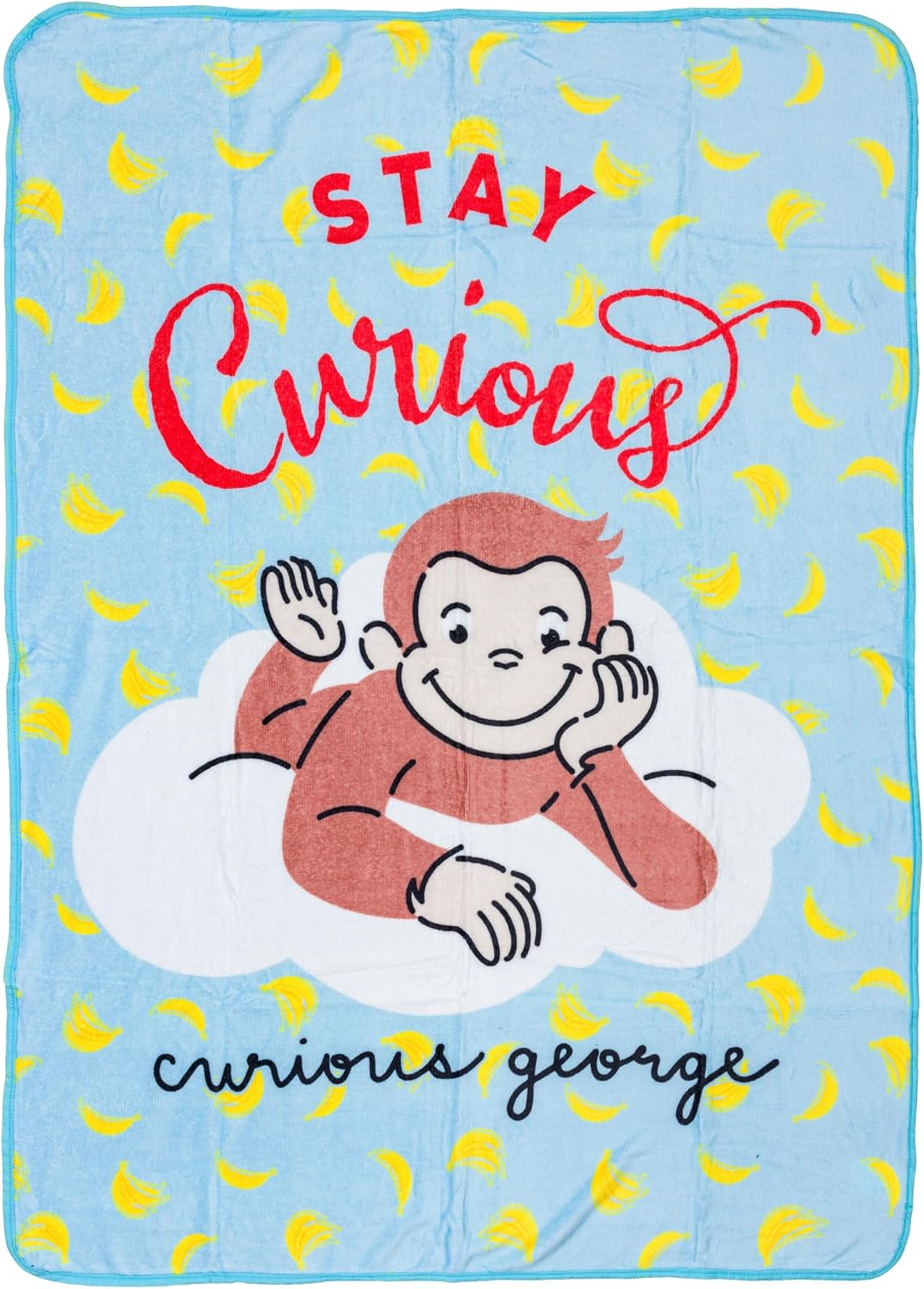 Silver Buffalo Curious George, manta de forro polar, 45 x 60 pulgad...