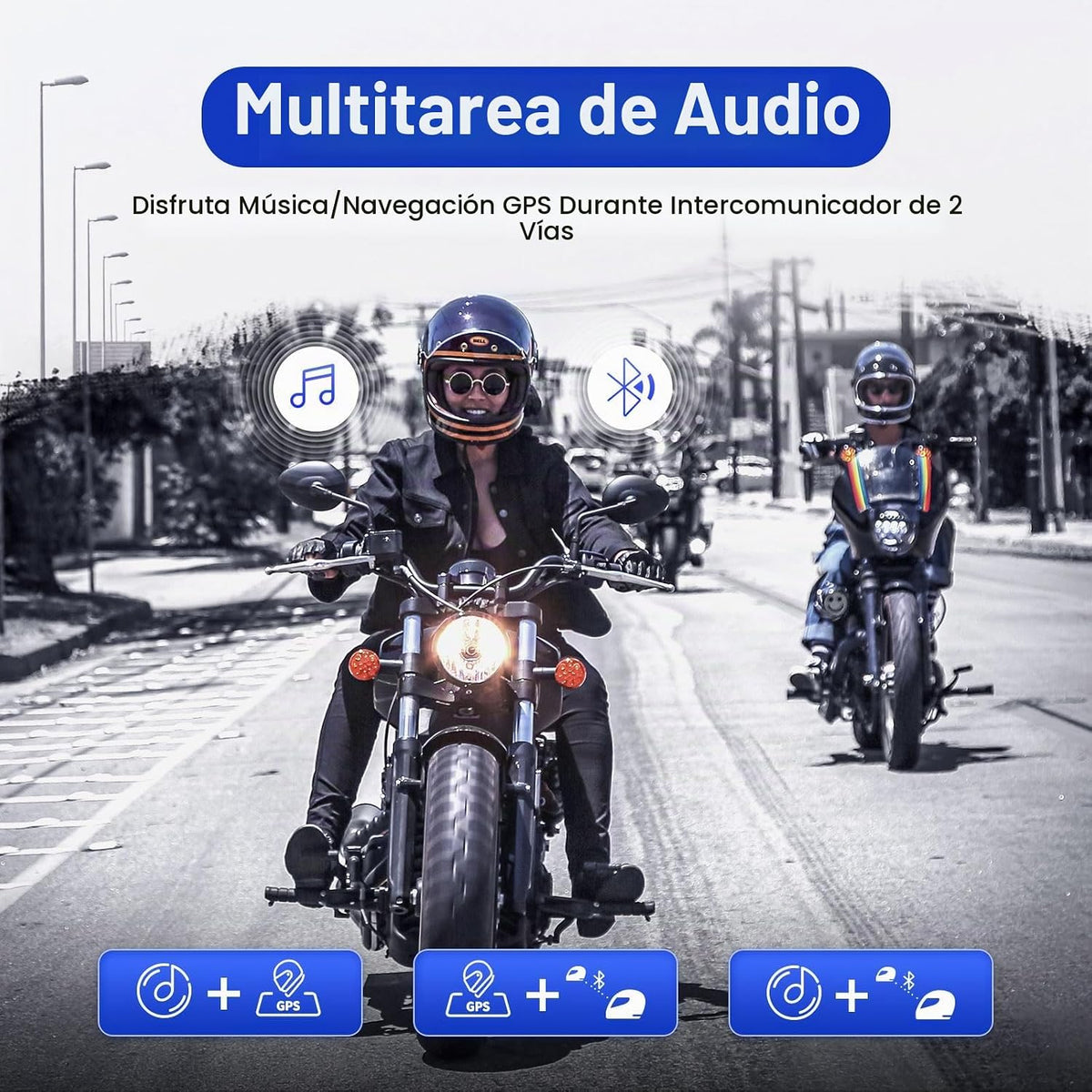 LEXIN GTX - Auriculares Bluetooth para motocicleta, sistemas de com...
