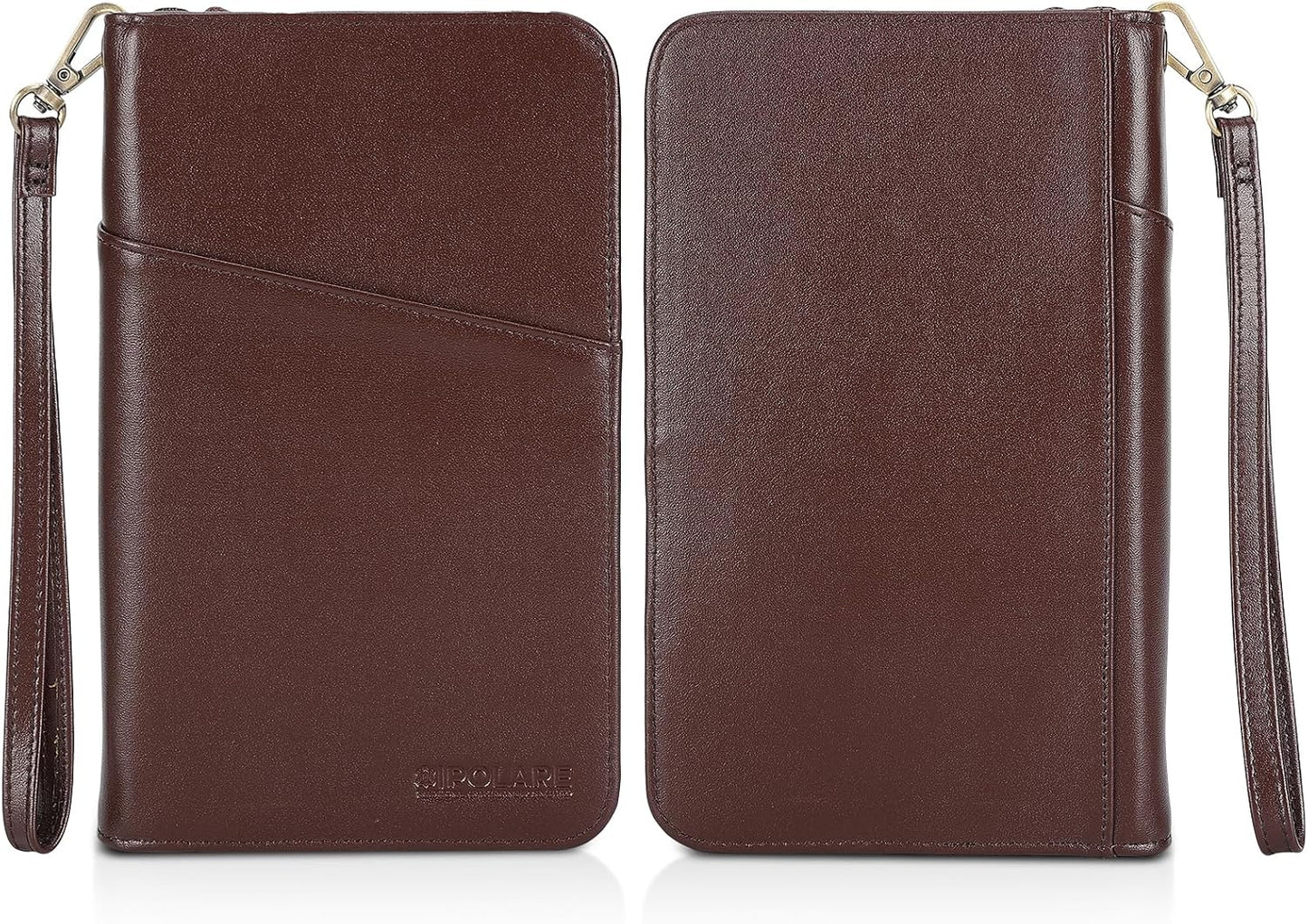 Polare - Funda de piel de grano completo para pasaporte, para hombr...